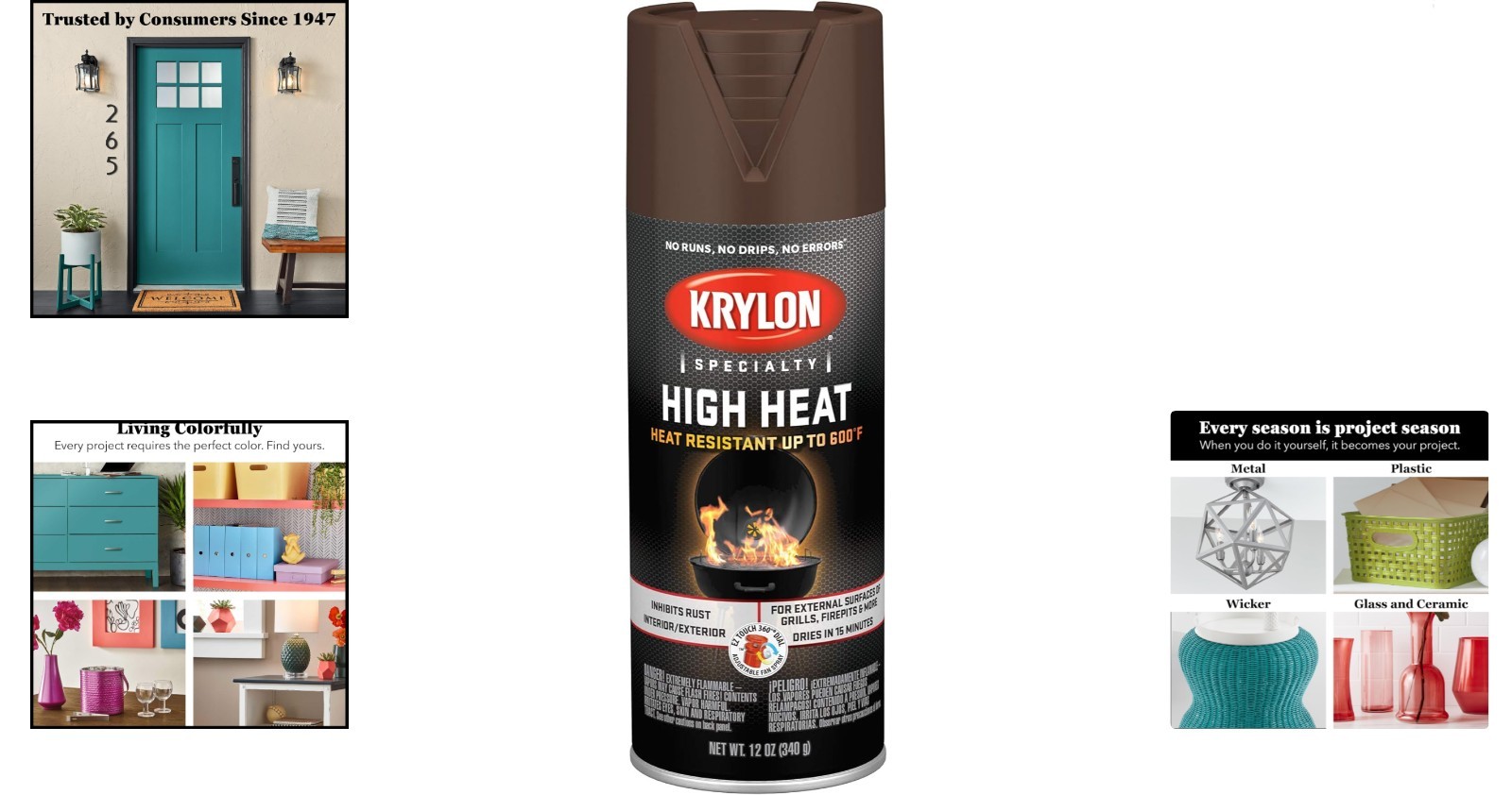 High Temperature Brown Spray Paint – 12oz Aerosol, Rust Protection & Fast Drying