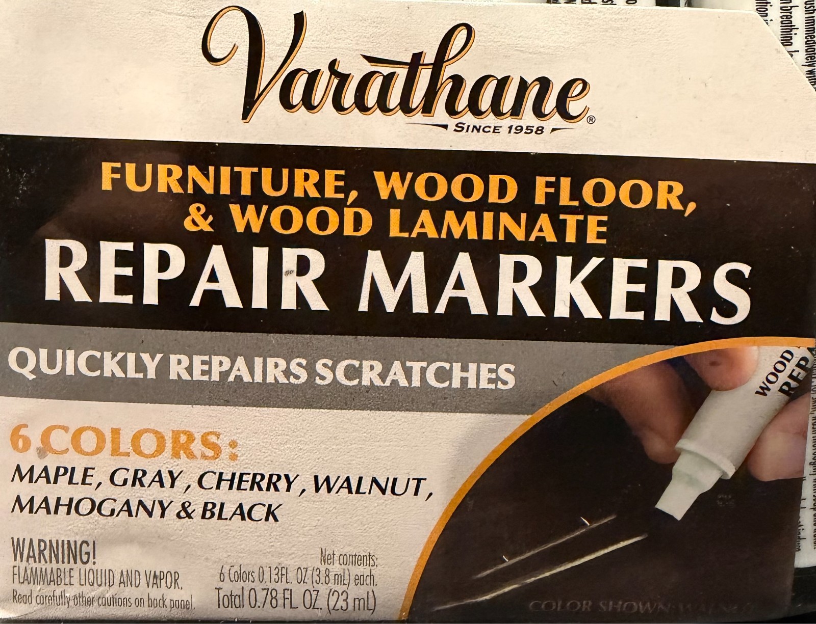 Varathane 347840 Wood Stain Warm Tone Touch-Up Marker Kit, Assorted Warm Tones