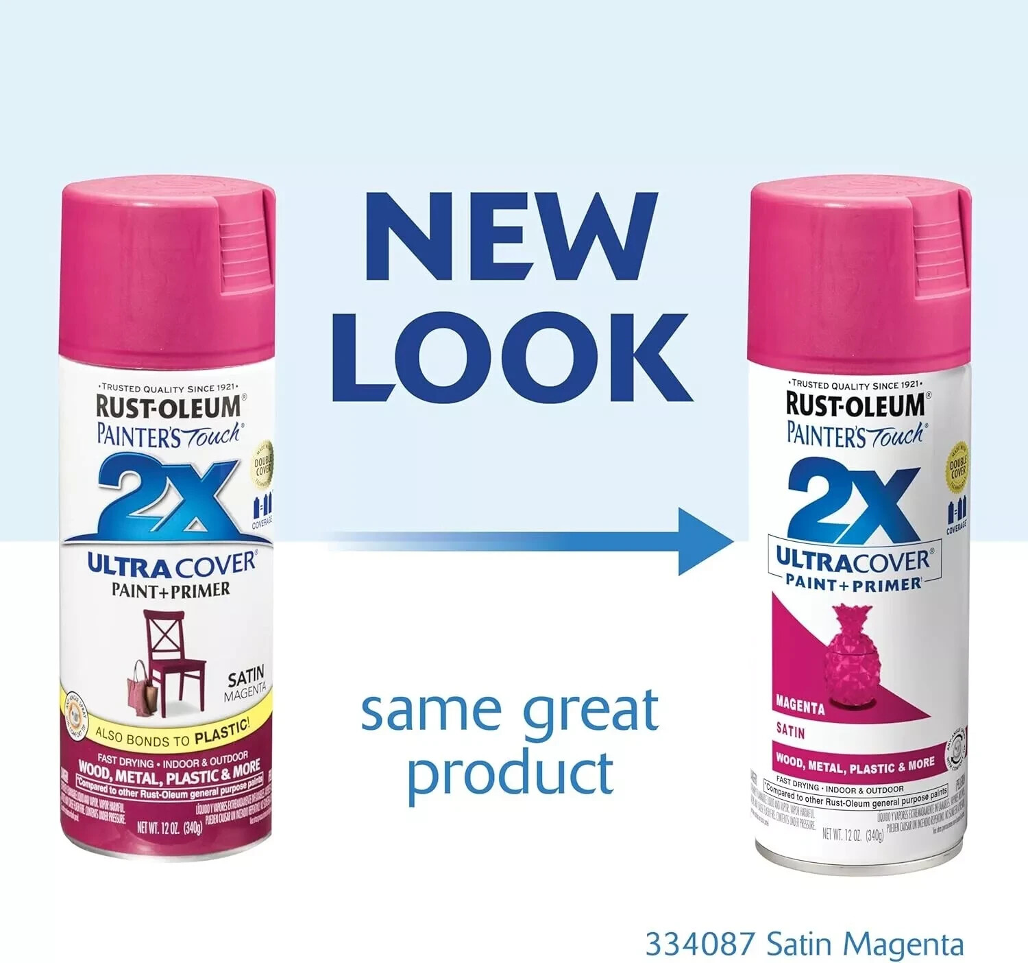 Rust-Oleum Painter’s Touch 2X Ultra Cover Spray Paint 12oz Satin Magenta