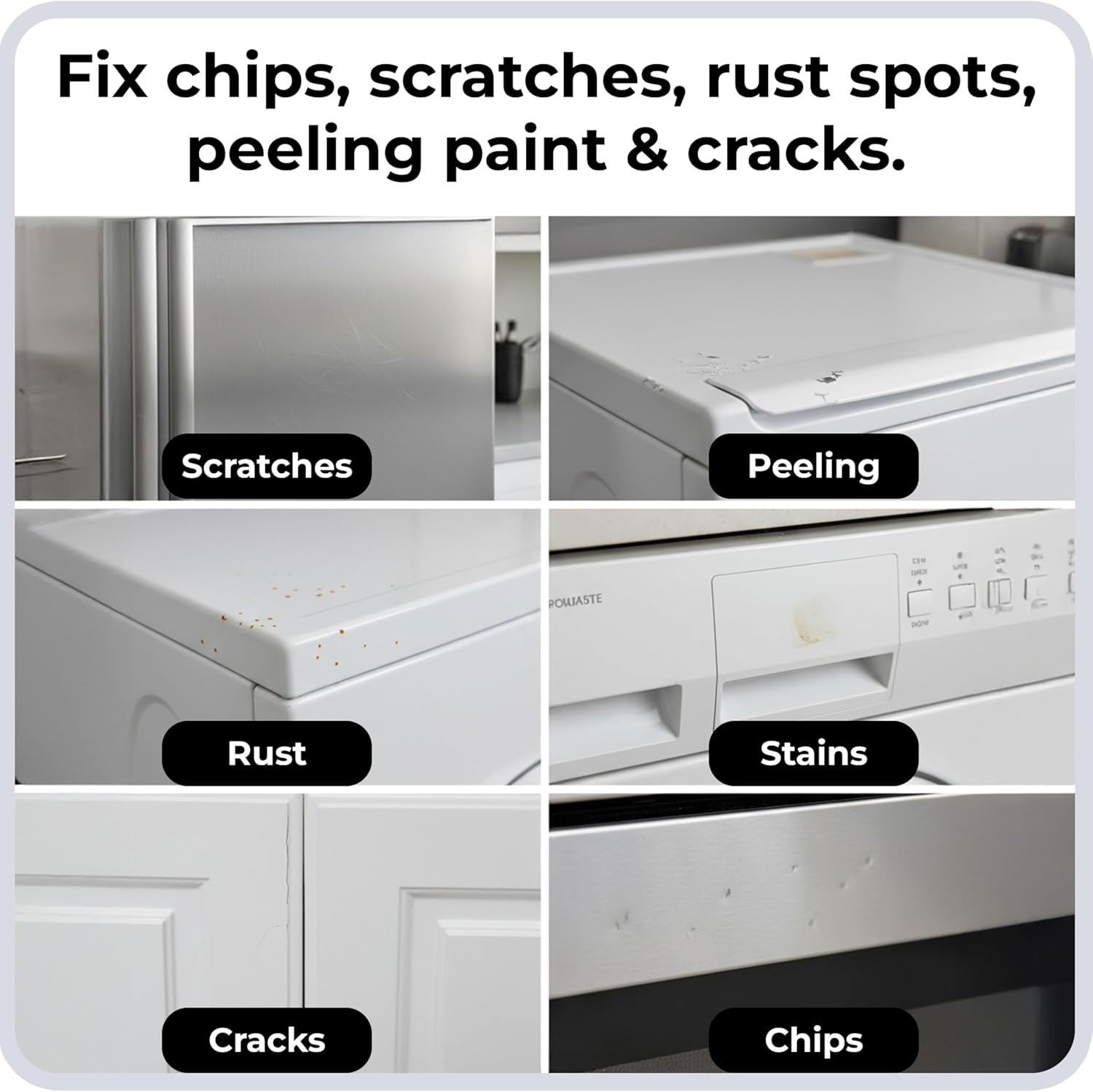 Spot. High-Gloss White Touch up Paint – Porcelain and Appliance Repair for Chips