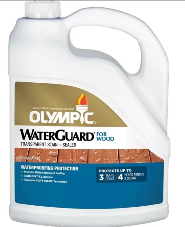 Olympic WaterGuard 1 gal Sequoia Red Transparent Exterior Stain & Sealer New OH