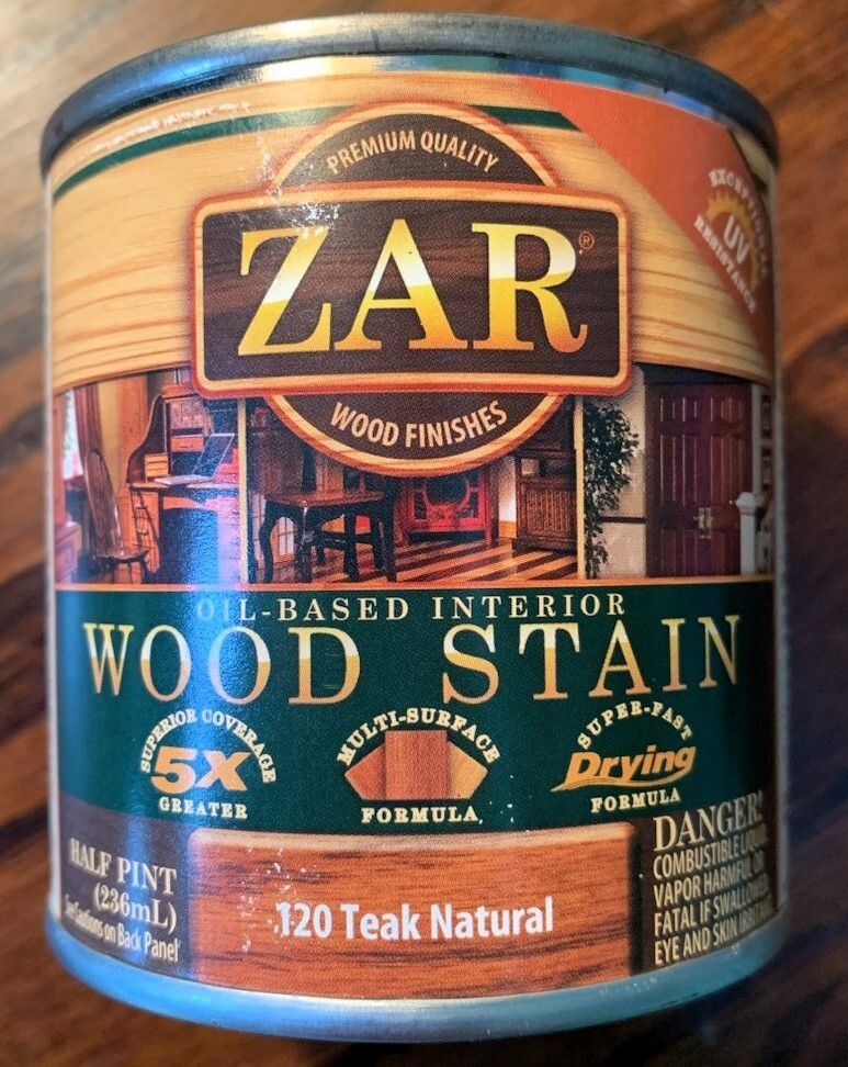 Zar Interior Stain, 120 TEAK NATURAL, 1/2 pint