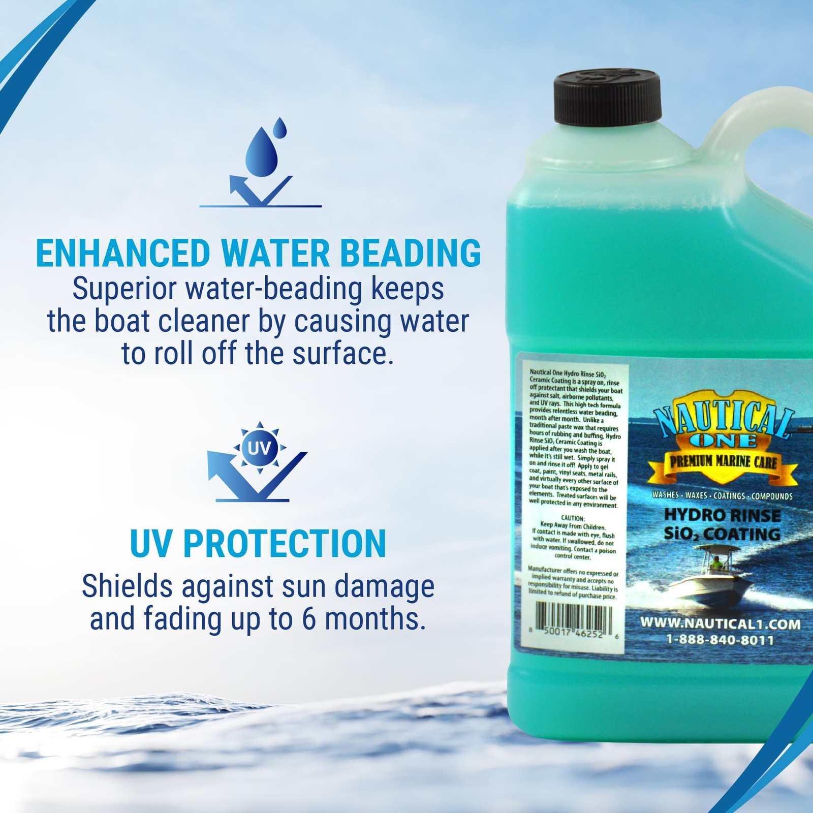 Nautical One – Hydro Rinse SiO2 Coating – Easy Spray-On Ceramic Boat Protecti…