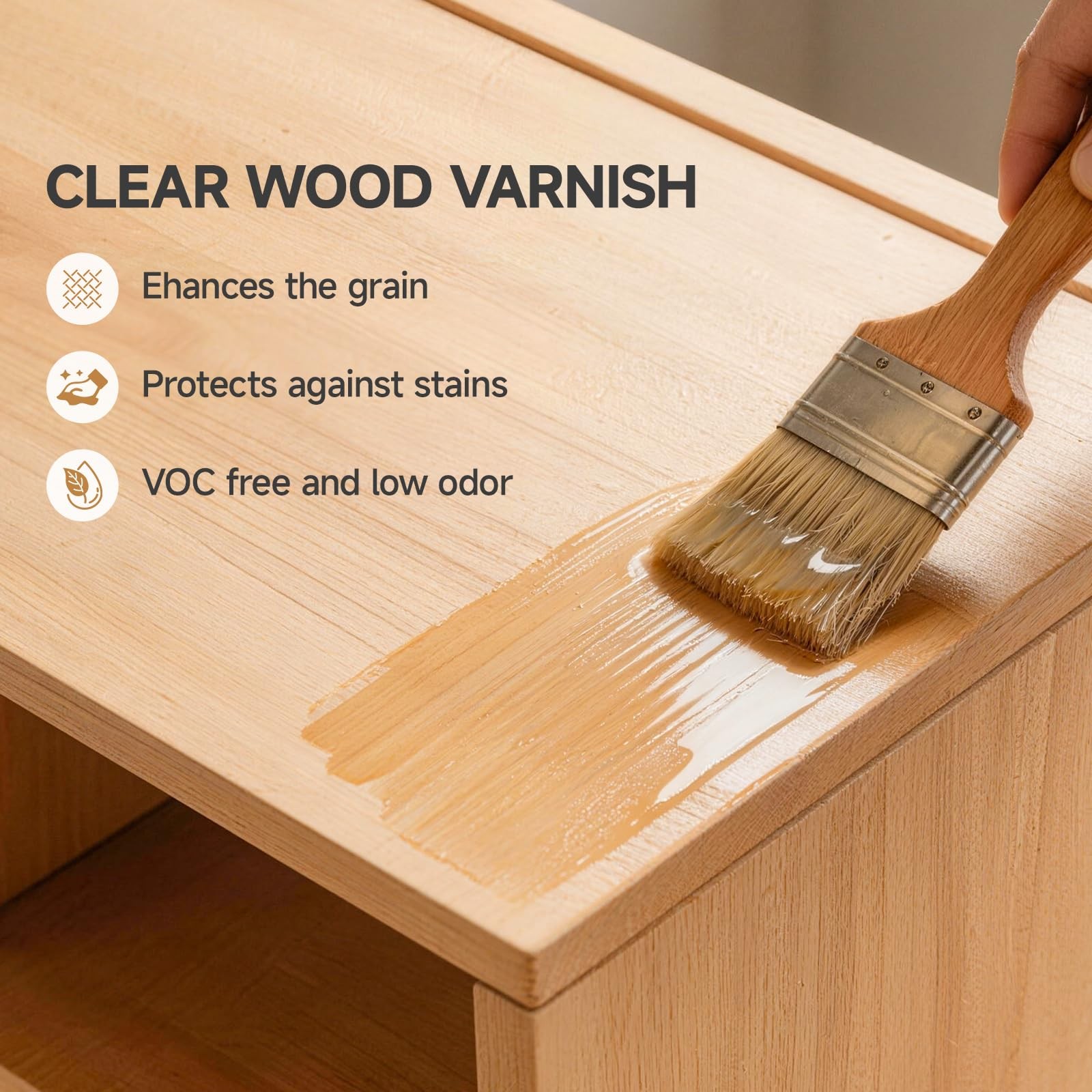 MOLLOR Water Based Polyurethane Acrylic Wood Sealer, 16 OZ Matte 16 oz,