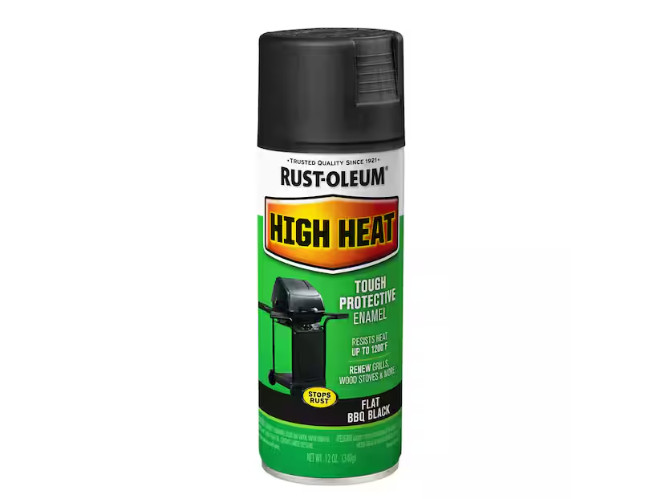 High Heat Flat Bar-B-Que Black Interior/Exterior Spray Paint 12 Ounce