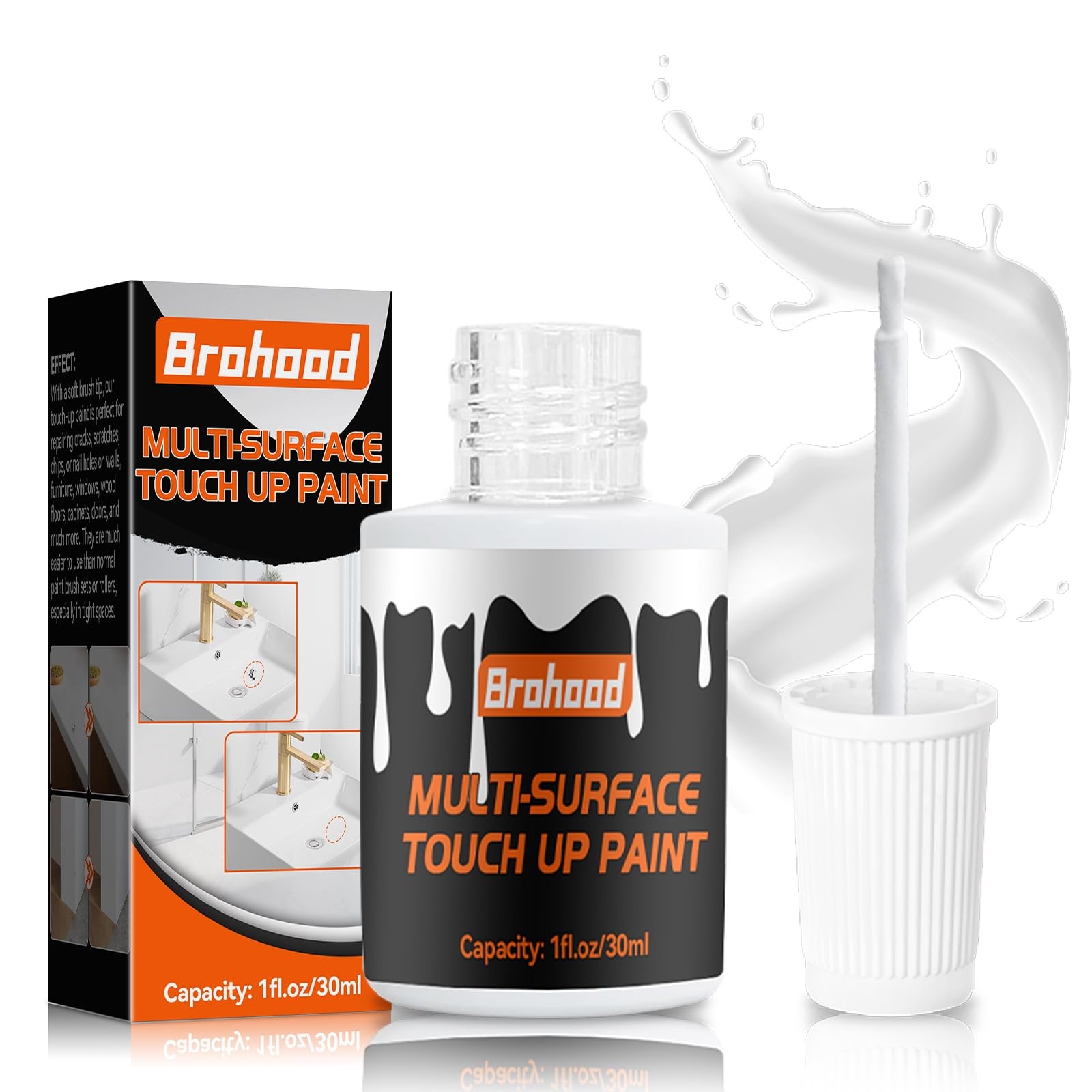 White Touch Up Paint, Appliance Kitchen Cabinet Bathtub Paints for Wall, 30ML…
