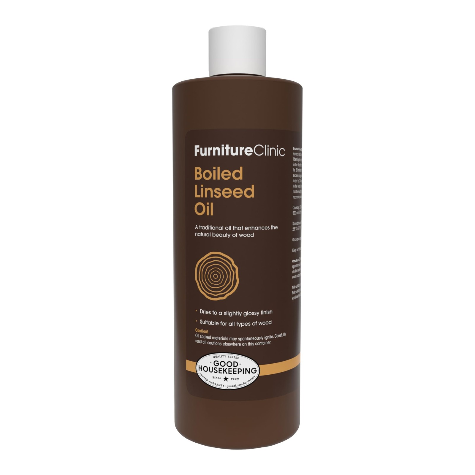 Furniture Clinic Boiled Linseed Oil | 500ml / 17 Fl Oz | Refined 17 fl oz