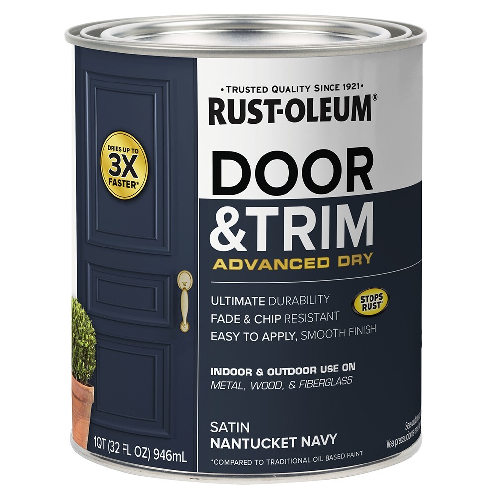 Rust-Oleum 369386 Door & Trim Advanced Dry Satin Navy quart