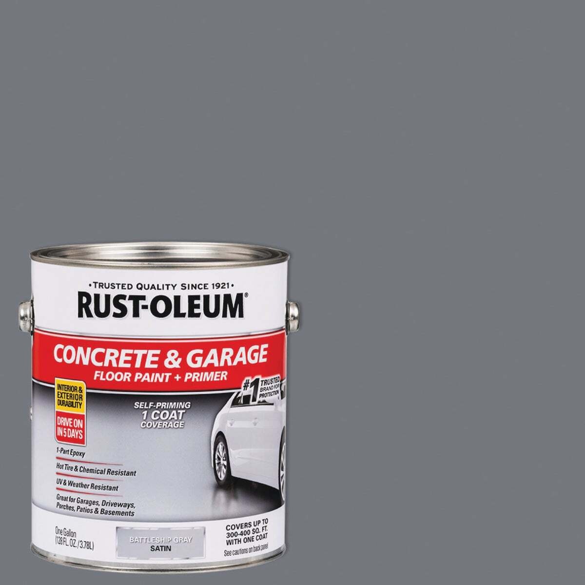Concrete & Garage Floor Paint & Primer, 1 Gal., Battleship Gray