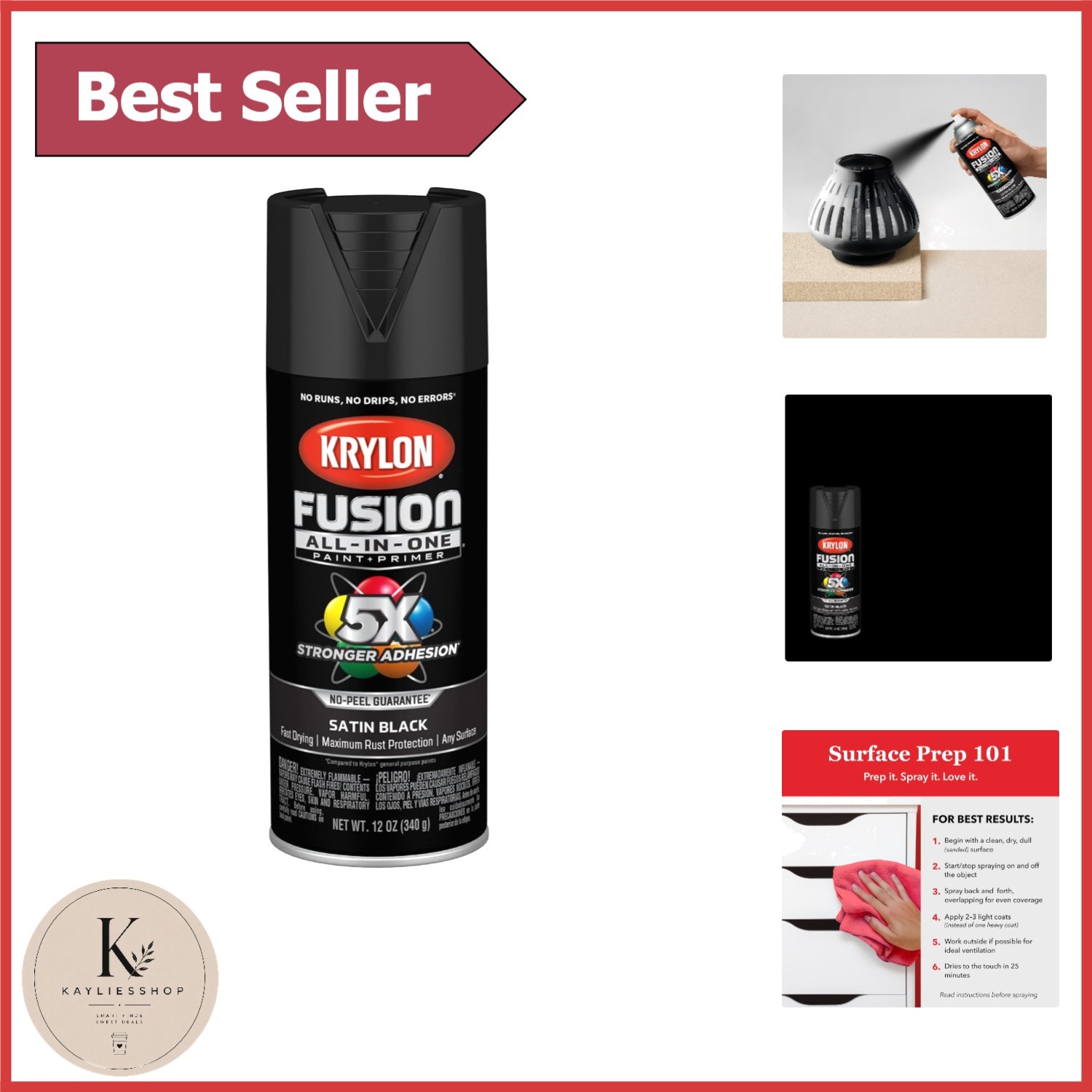 12 oz Fusion Spray Paint – Rust Resistant, Indoor/Outdoor Application