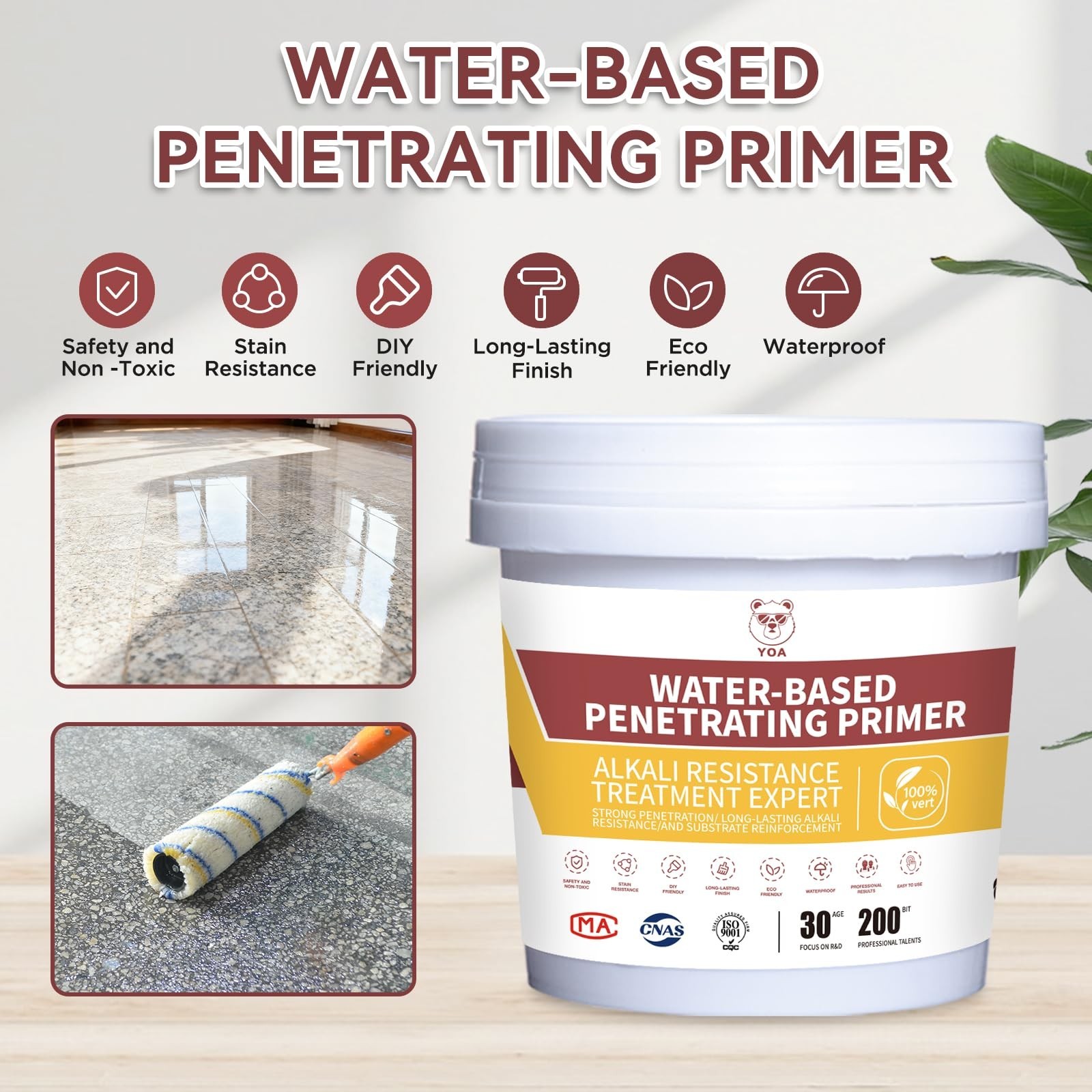 YOA Liquid Multi-Purpose Primer, 32oz/80sf, Suitable for Concrete, Metal and …