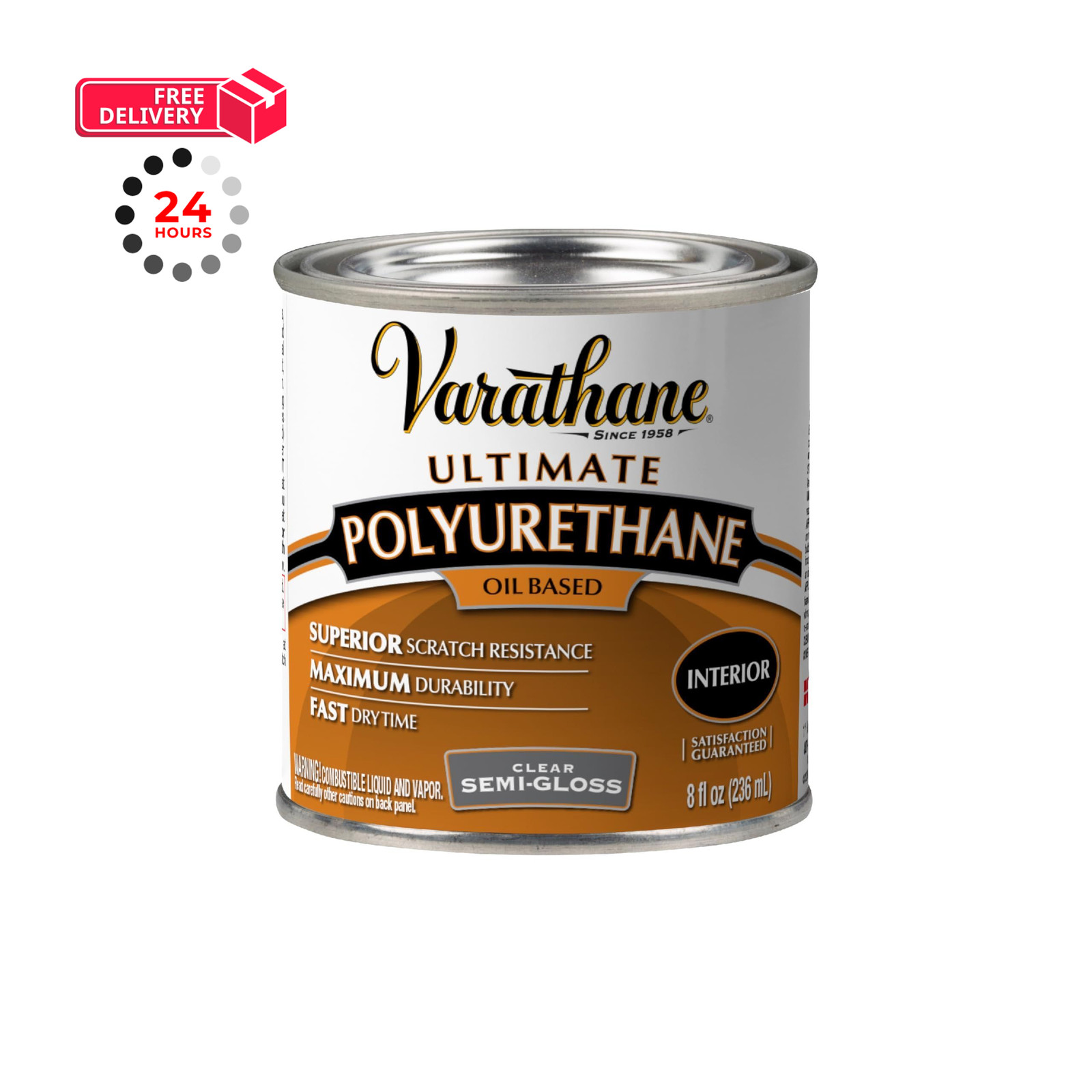 Varathane Oil-Based Ultimate Half Pint (Pack of 1), Semi-Gloss Finish