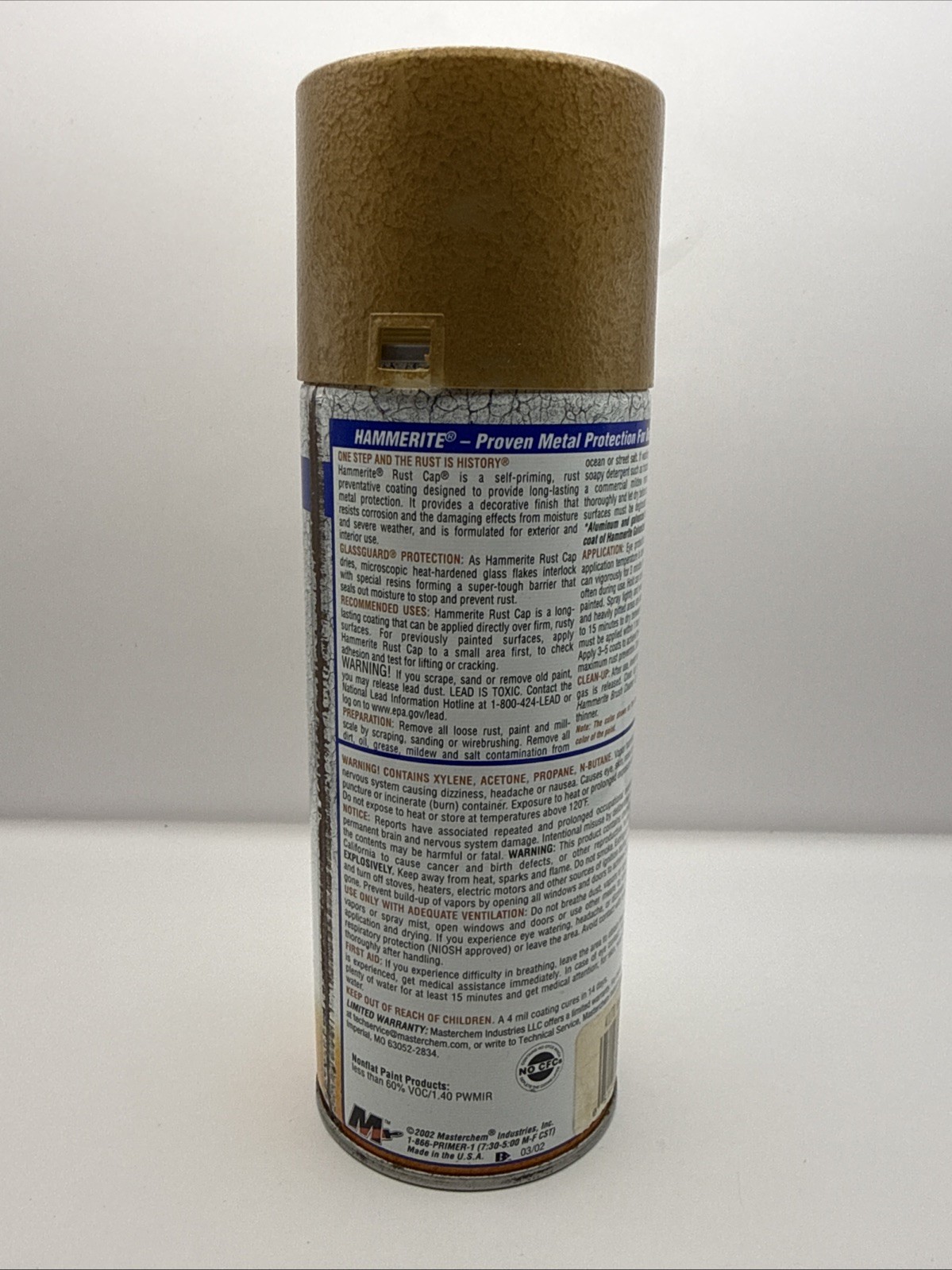 Hammerite Hammered Gold Finish Rust Cap Spray Paint 12 Oz Discontinued New 41170