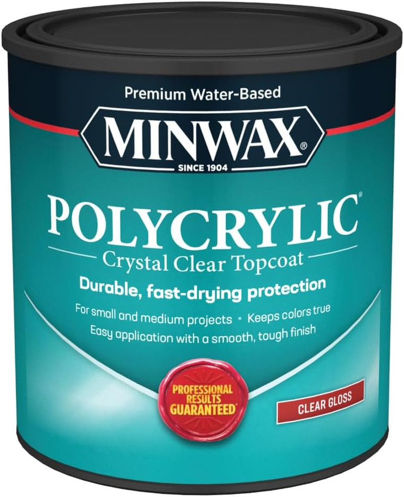4-Pack of 1 Qt 65555 Clear Polycrylic Water-Based Protective Finish Gloss