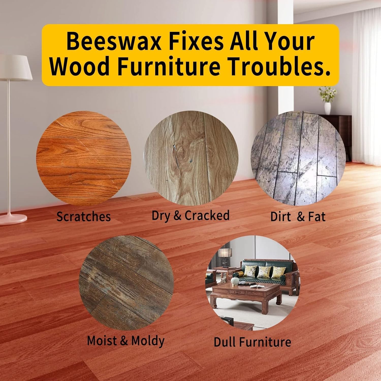 Natural Beeswax Polish & Conditioner – Eco-Friendly Wood Restorer 16.23 Fl Oz