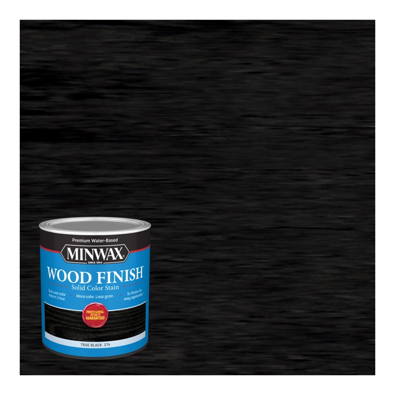 Minwax Wood Finish Water-Based Solid True Black Wood Stain 1 qt