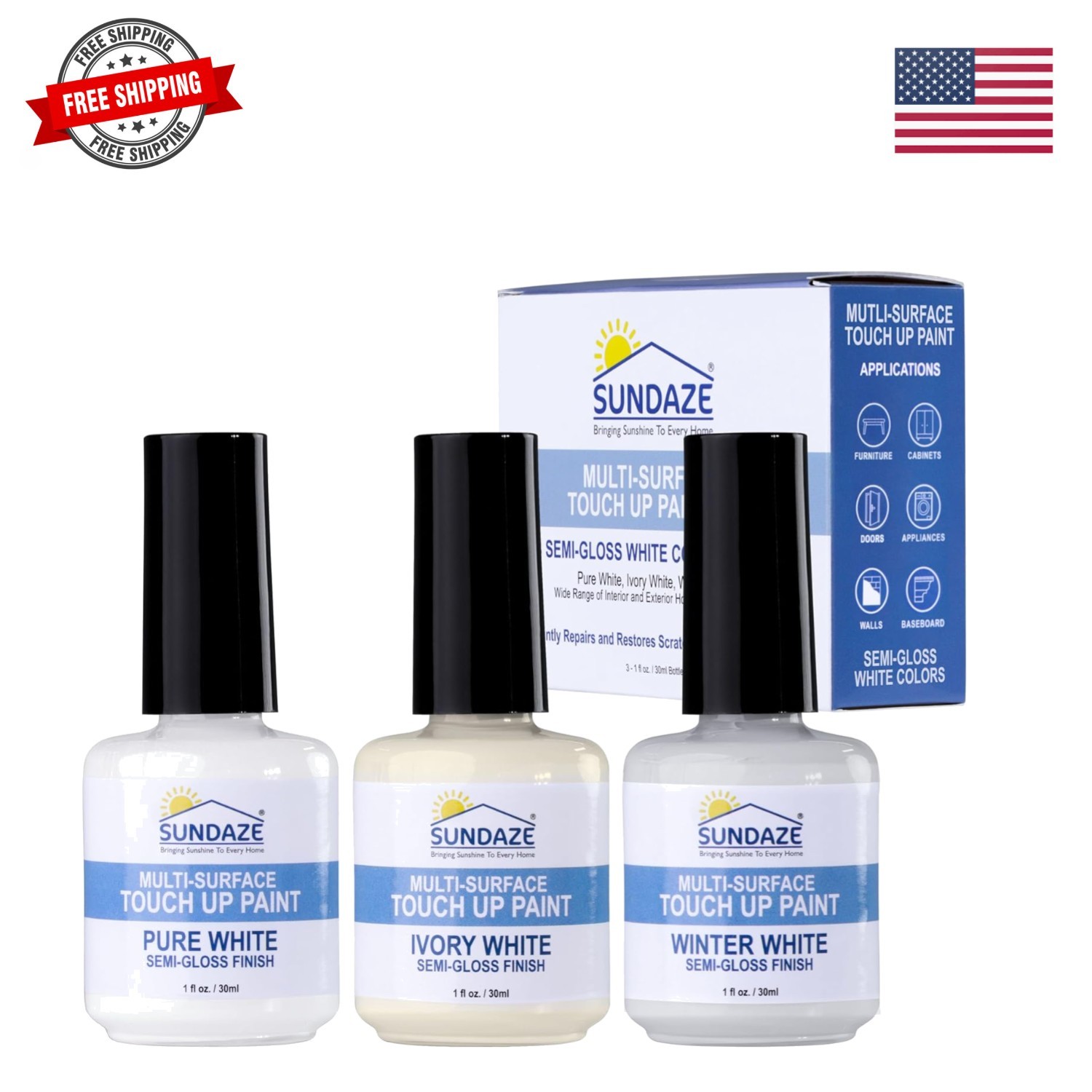 Semi-Gloss White Touch-Up Paint Pen Kit – Wall, Kitchen Cabinet, Furniture, W…