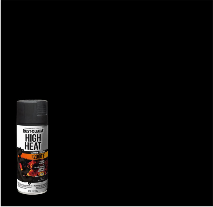 Rust-Oleum 248903 Automotive High Heat Spray Paint, 12 oz, Flat Black, 6 Pack