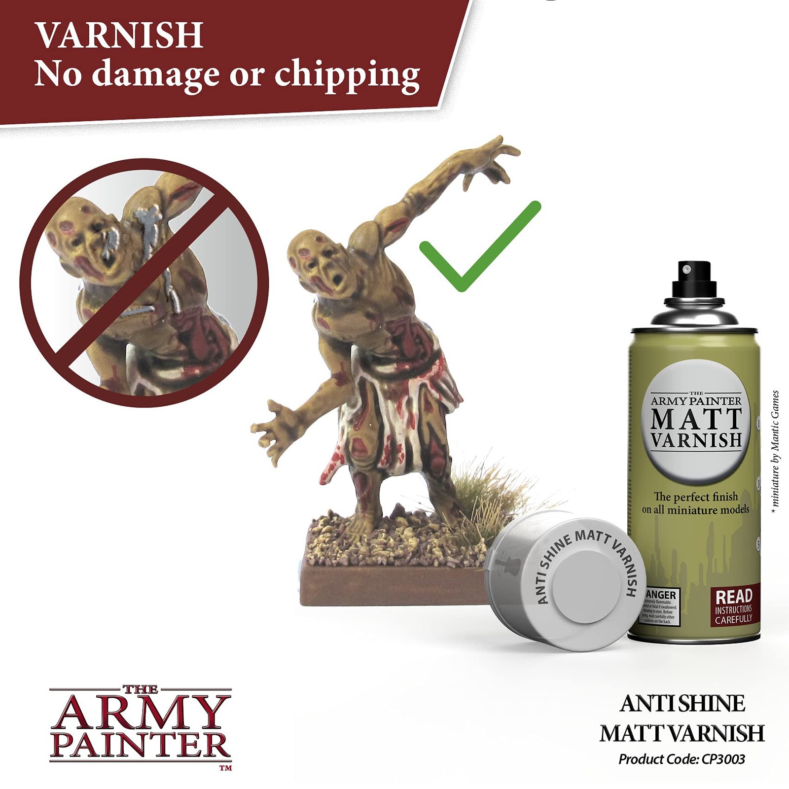 The Army Painter Anti Shine Matt Spray for Miniature Painting – After Quickshade