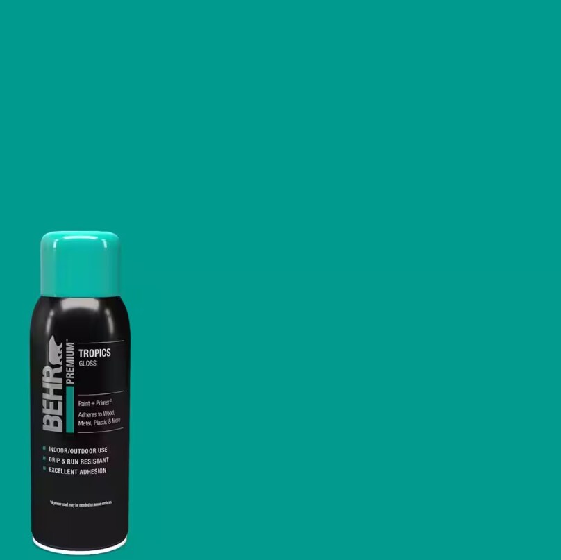 BEHR PREMIUM Tropics Gloss Interior/Exterior Spray Paint + Primer – 12 oz.