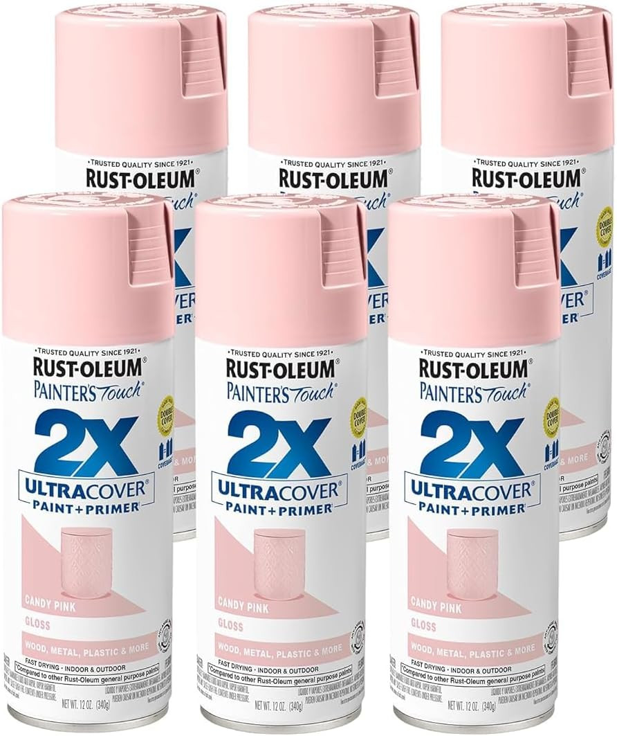 249119-6PK Painter’S Touch 2X Ultra Cover Spray Paint, 12 Oz, Gloss Candy Pink,