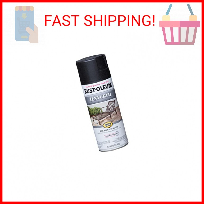 Rust-Oleum 7220830 Stops Rust Textured Spray Paint, 12 oz, Black (Pack of 1)