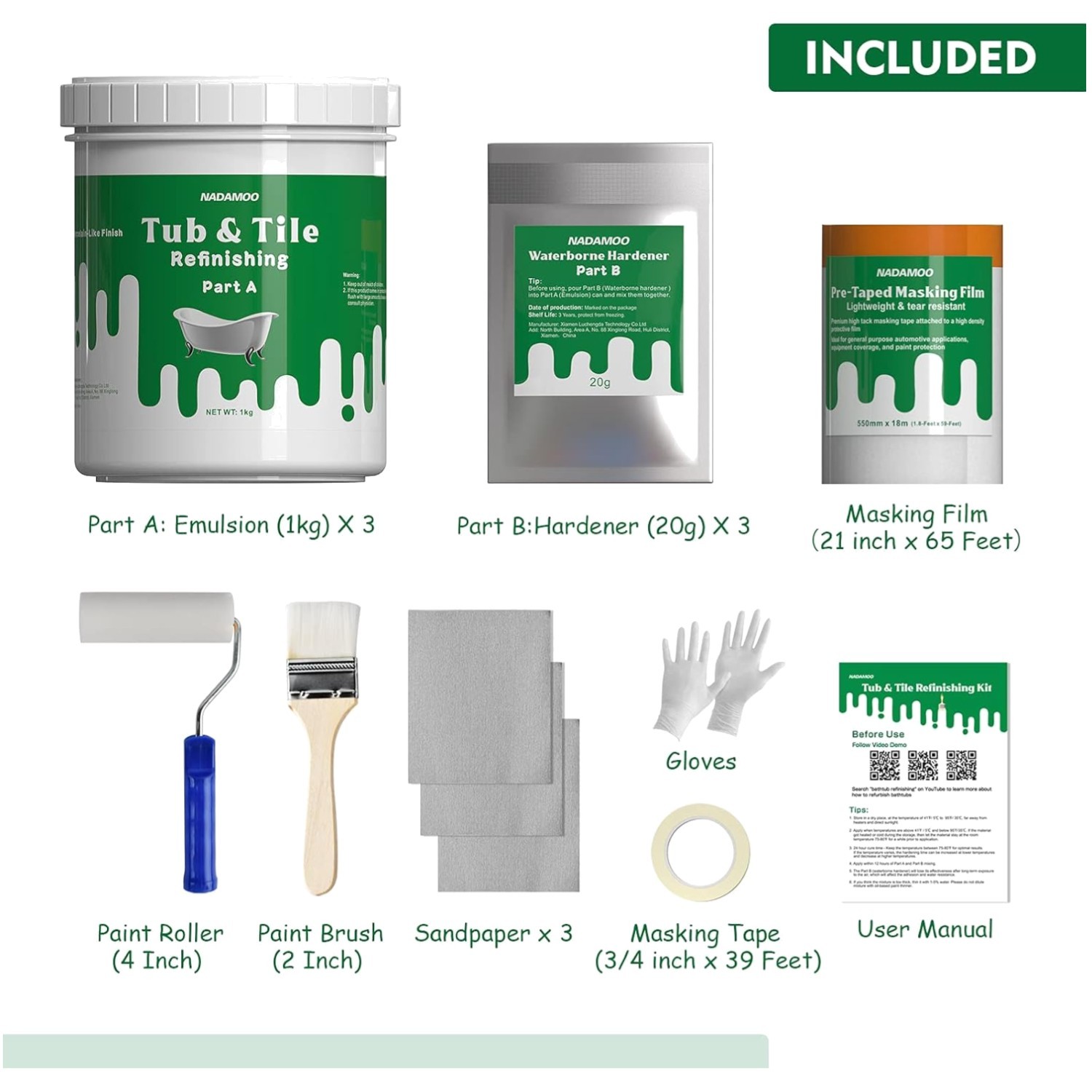 DIY Bathroom Kitchen Refinish Kit 105 oz – White Semi-Gloss
