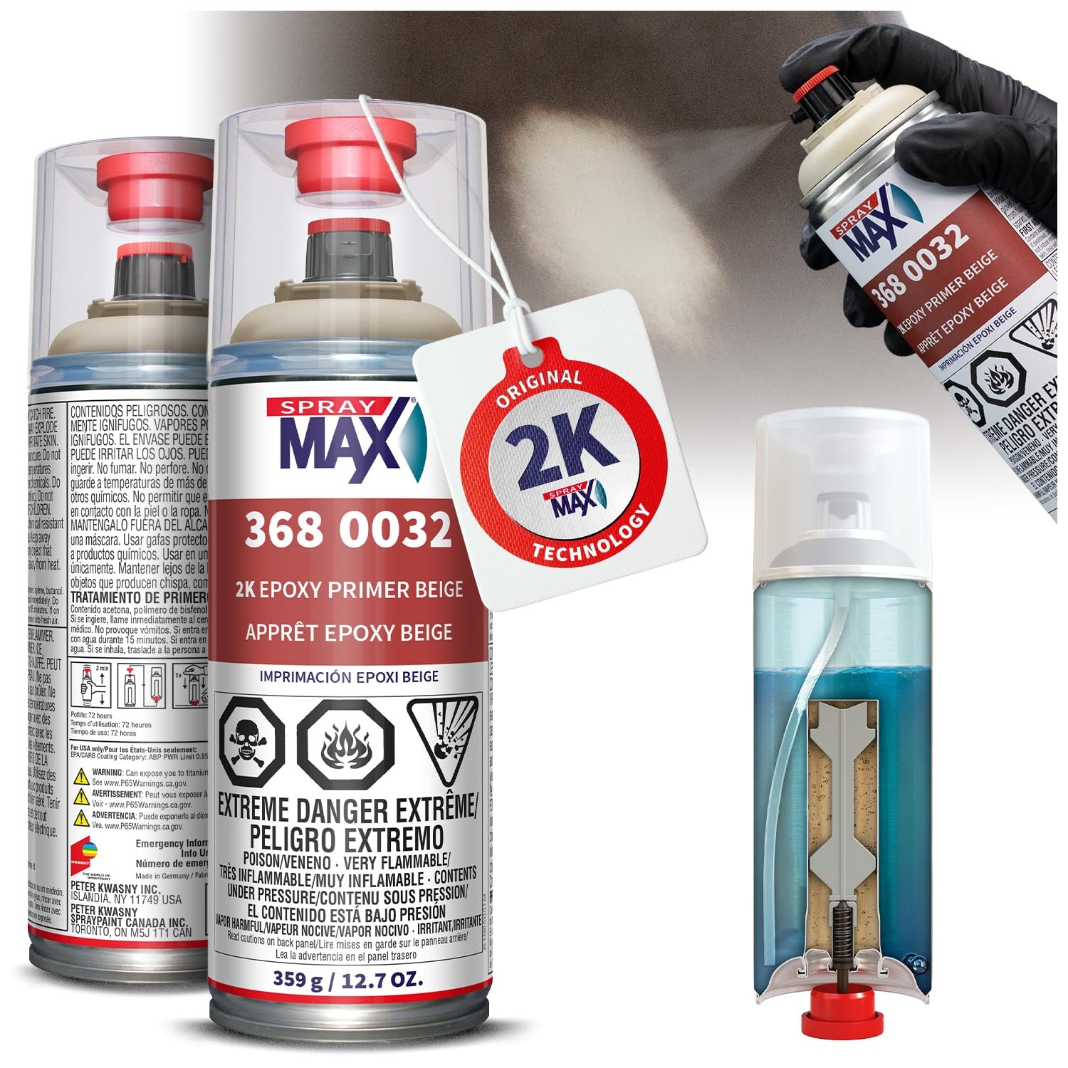 2K Epoxy Primer Beige | 2K Primer Automotive | Epoxy Spray Paint for Metal, A…