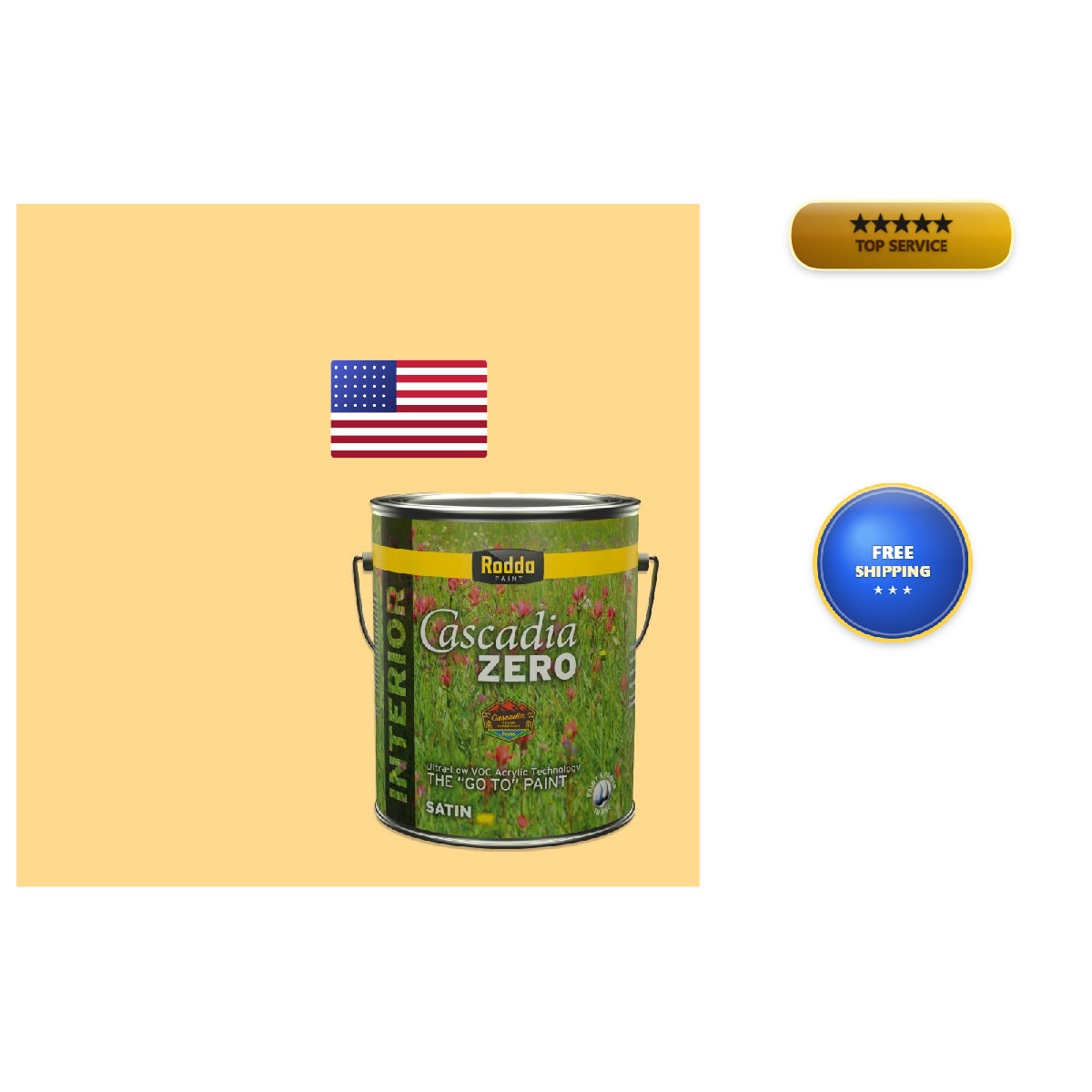 Rodda Paint Rodda Cascadia Zero Interior Satin In One 1-Gallon Big Bus Yellow