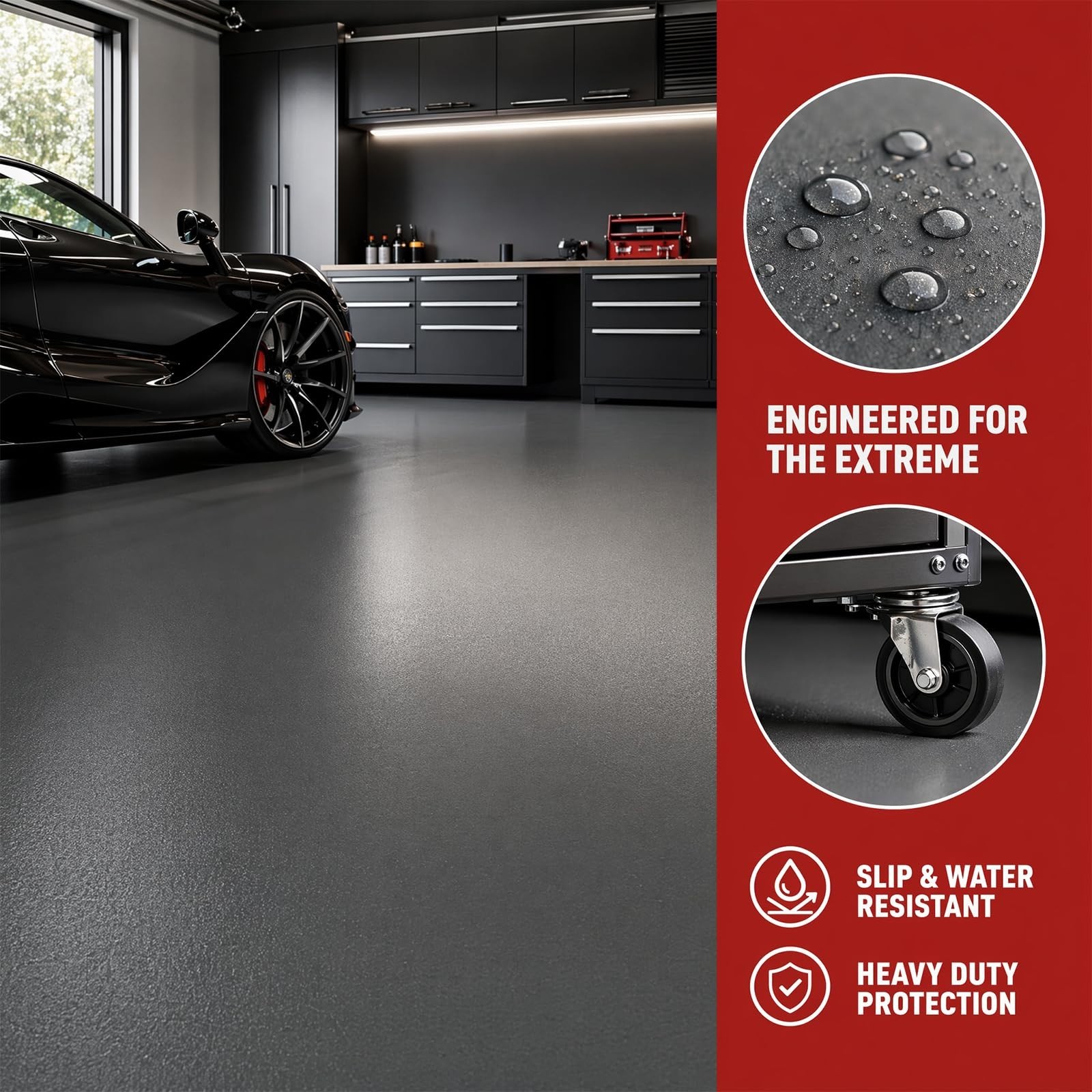 High-Gloss Silver Gray Epoxy Floor Paint Kit – 4 Gallon, 800 sq.ft, 20-Year Dura