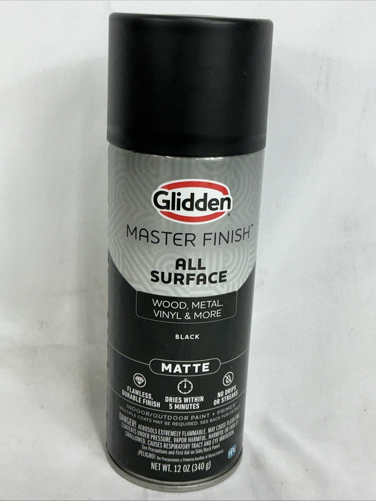 Glidden Master Finish 12 oz. Matte Black Paint Ultra-Durable Interior & Exterior
