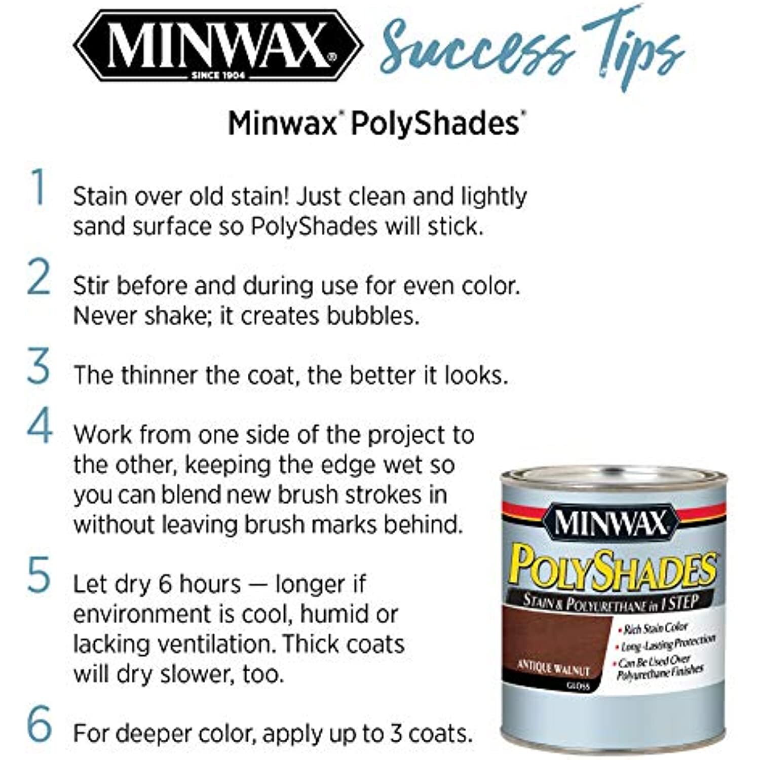 Minwax PolyShades Wood Stain + Polyurethane Finish � Quart, Pecan, Satin