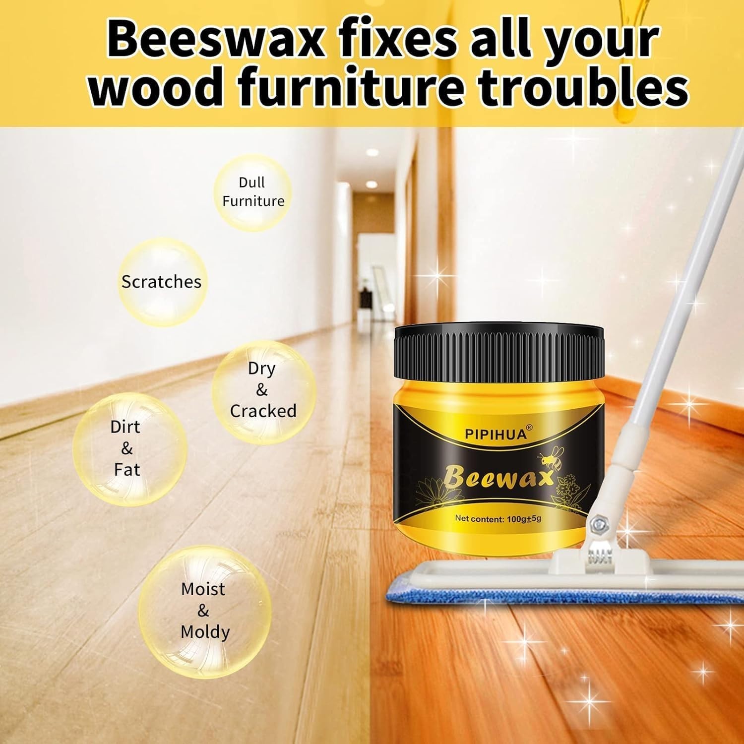 Eco-Friendly Beeswax Wood Conditioner & Polish – Restores & Protects Furniture