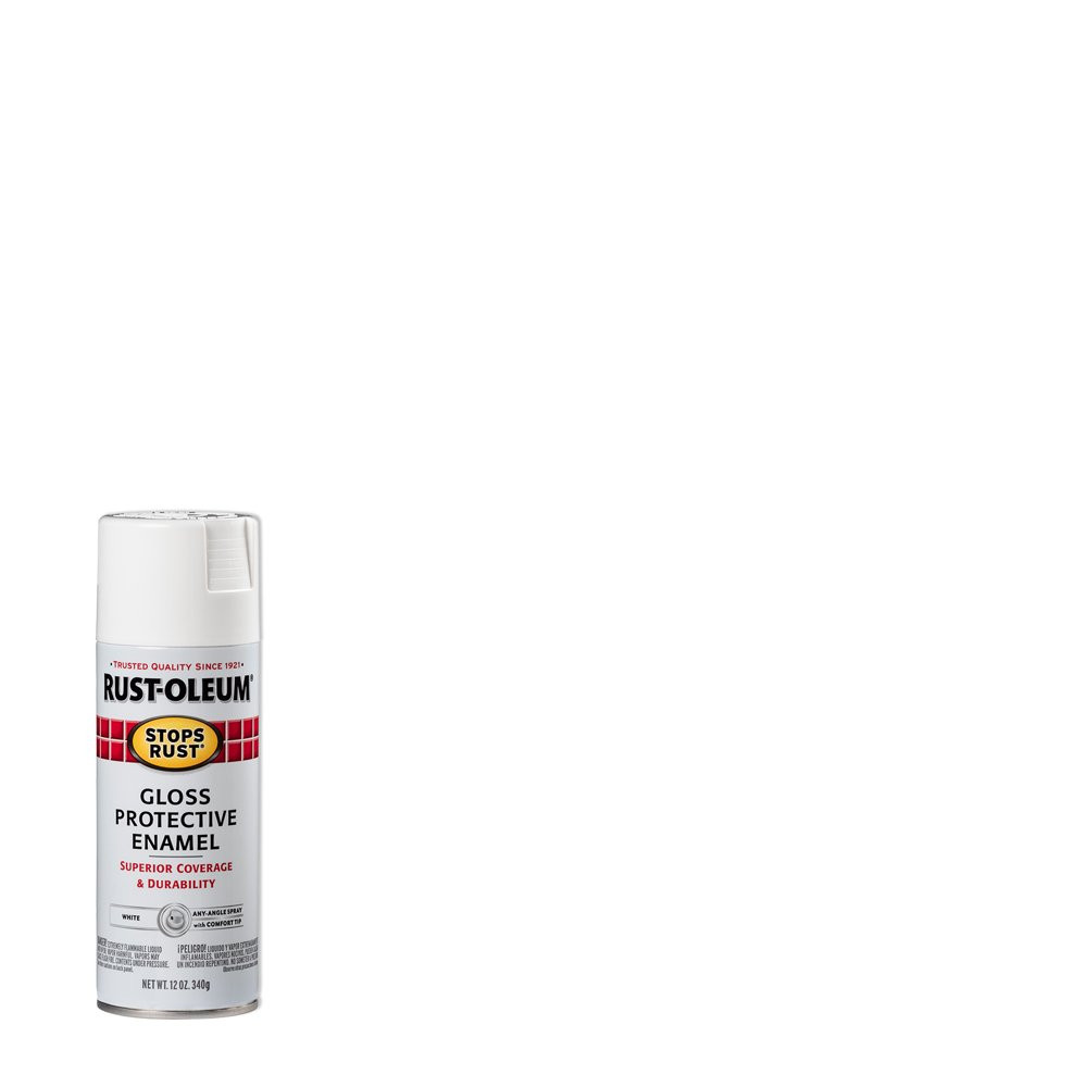 Abrasion Fading Rust Resistant Gloss Protective Enamel White Spray Paint 12 Oz