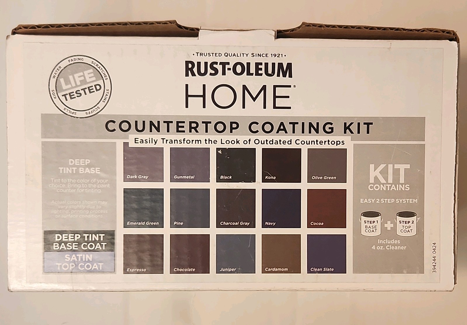 Rust-Oleum Countertop Coating Kit Deep Tint Base Satin Top Coat