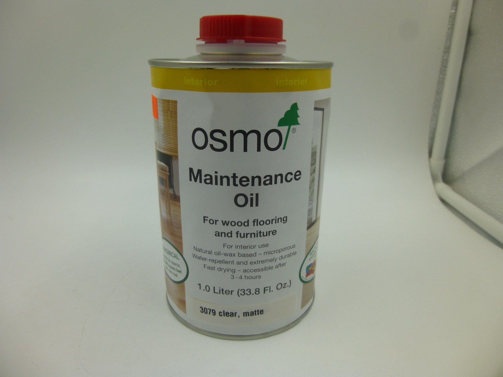 DENTED 1 LITER CAN OF OSMO 3079 CLEAR MATTE INTERIOR MAINTENANCE OIL