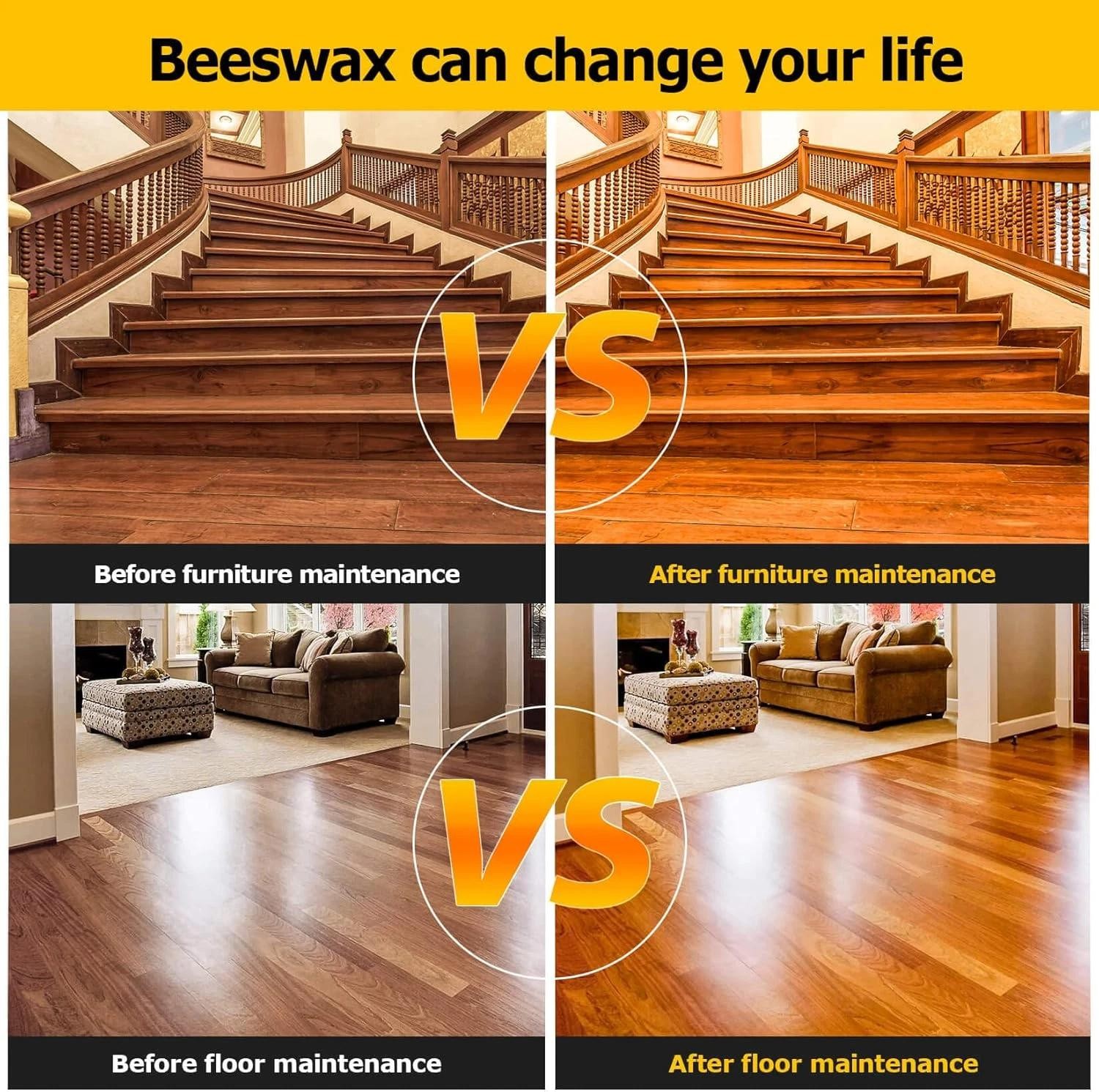 Beeswax Furniture Wood Polish – Wood Seasoning Beeswax Oil for Wood Natural Wood