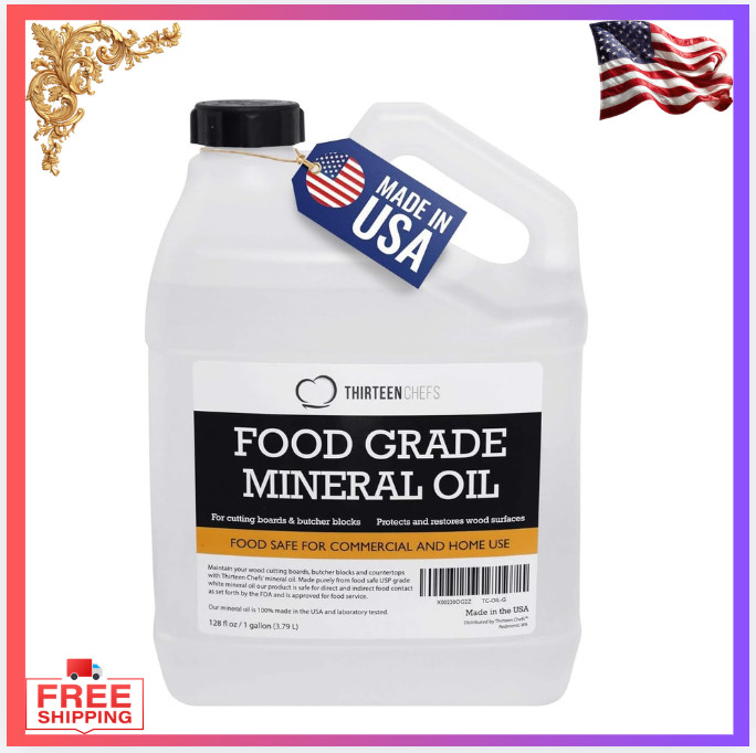 NEW – Thirteen Chefs Mineral Oil – 128oz Food Grade Conditioner