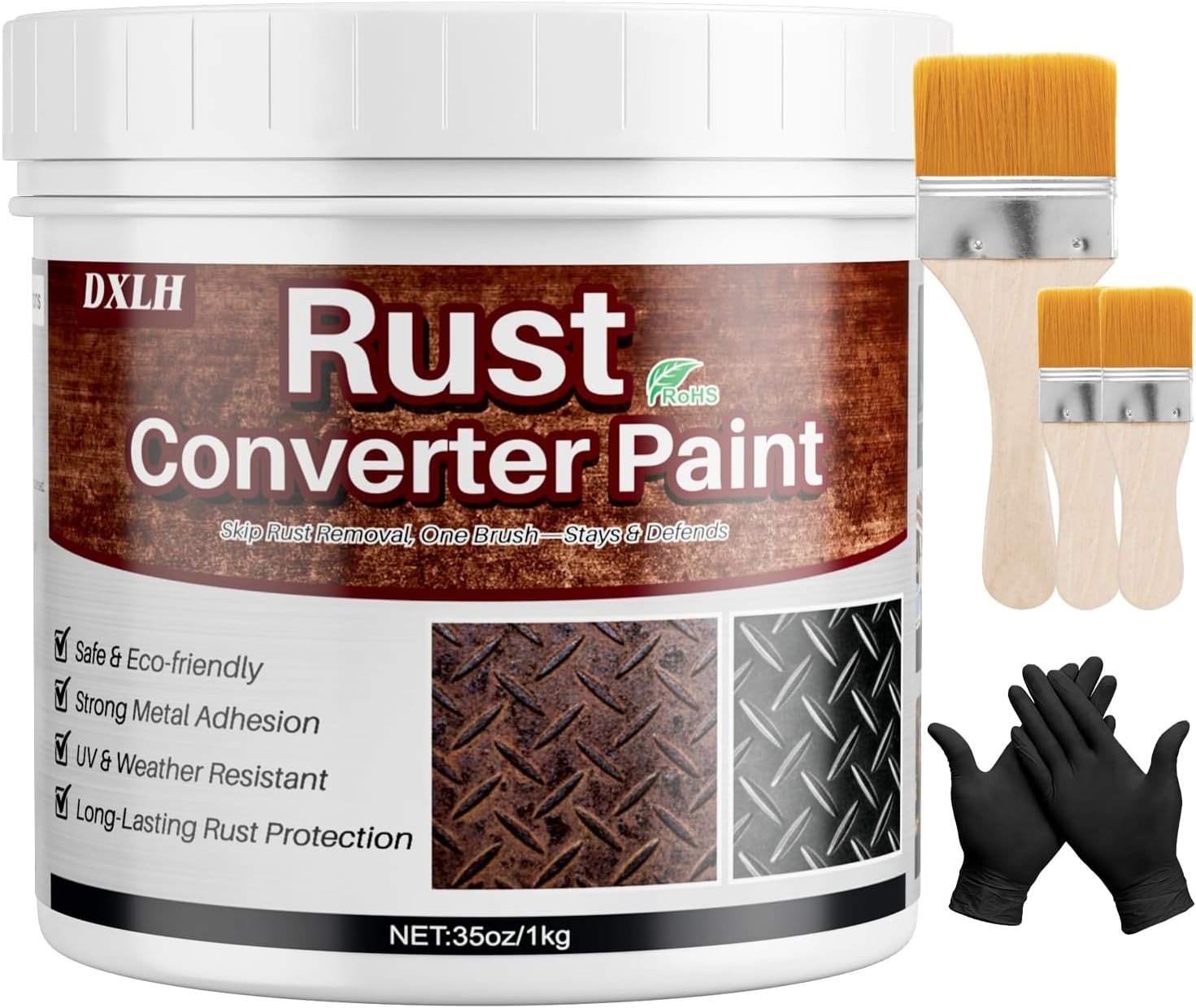 35oz Waterproof Rust Reformer Paint – Fast Drying Metal Primer, No Sanding