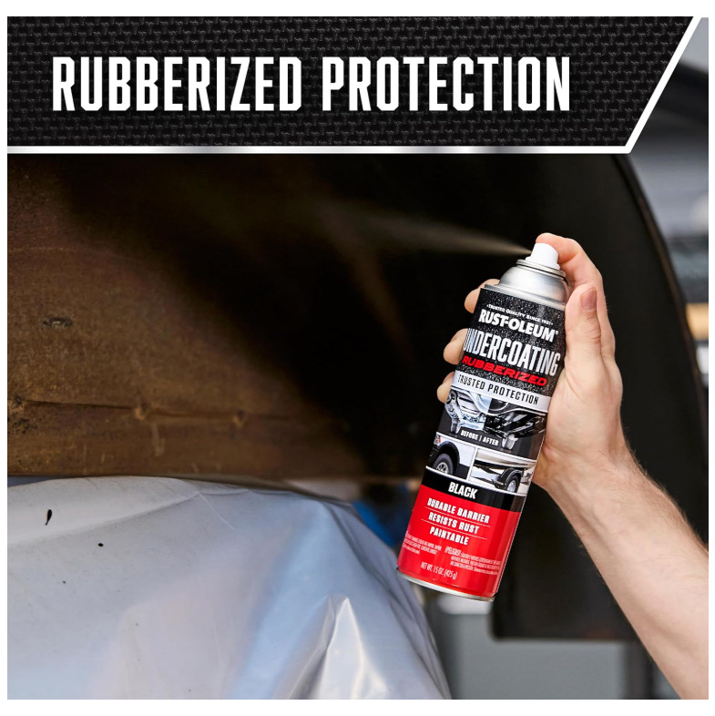 Rust-Oleum 248657-6PK Stops Rust Undercoating Spray, 15 oz, Rubberized Black, 6
