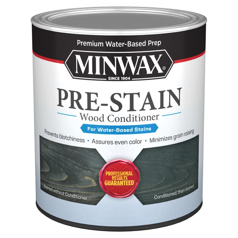 Minwax 618514444 Clear Water Based Pre-Stain 1-Coat Wood Conditioner 1 qt.