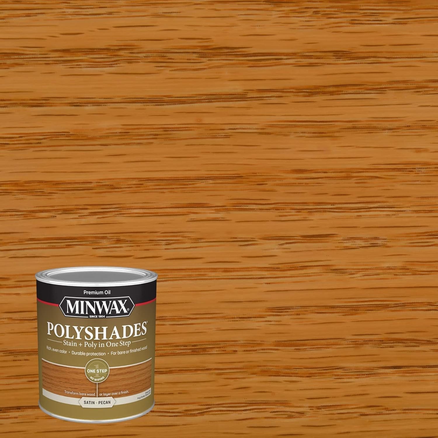 Minwax PolyShades Wood Stain + Polyurethane – Pecan Satin#`^//