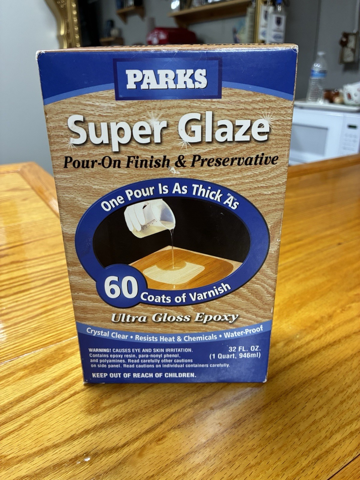 Parks 241352 Super Glaze Pour-On Finish & Preservative Crystal Clear Ultra Gloss