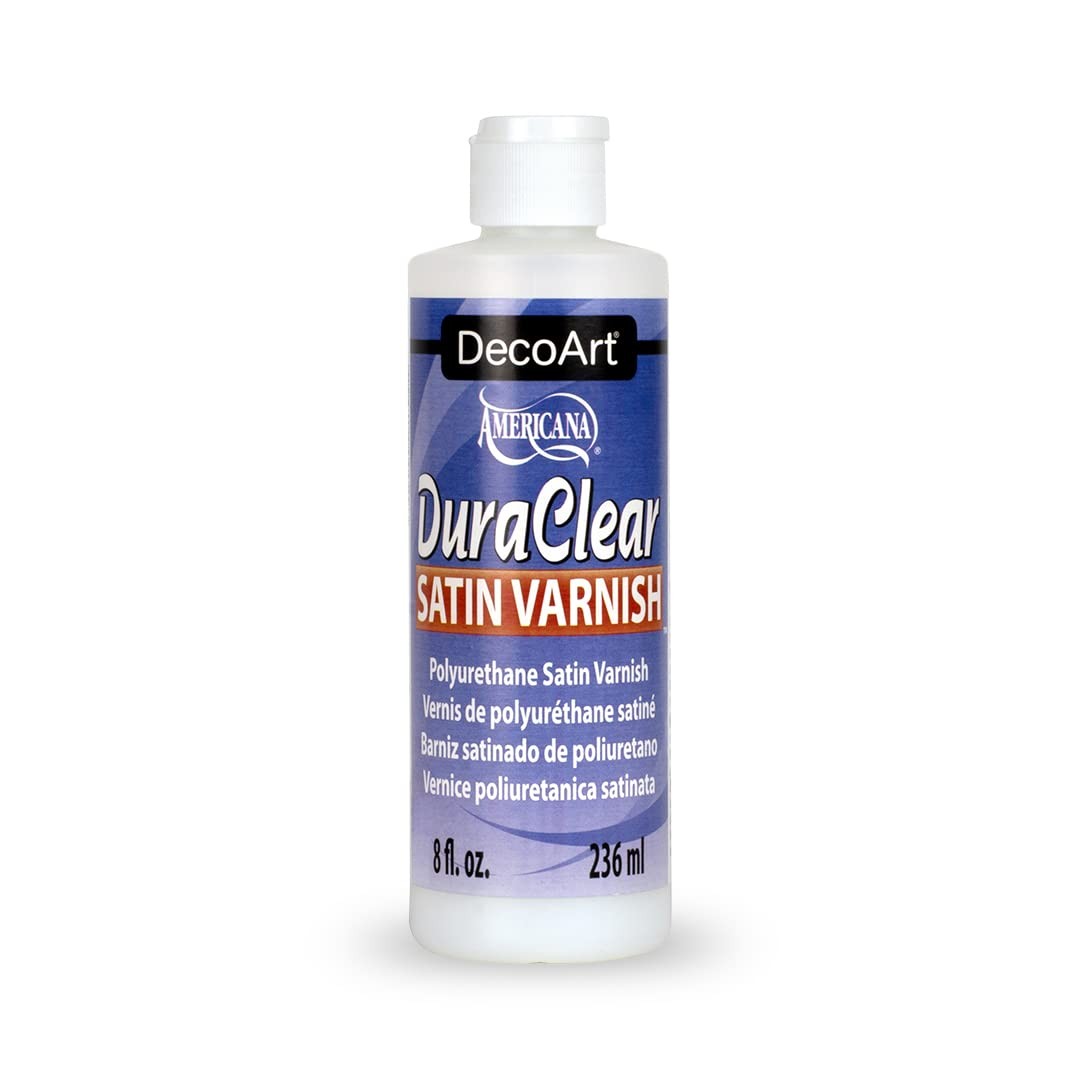 DecoArt DuraClear Varnish, 8 Fl Oz, 1 Bottle – 8 fluid ounces, Clear Satin