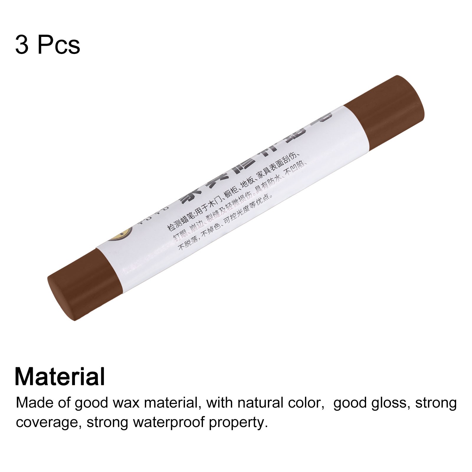 3Pcs Furniture Repair Crayons Wax Filler Stick Pen Marker Grain Cut Teak Brown