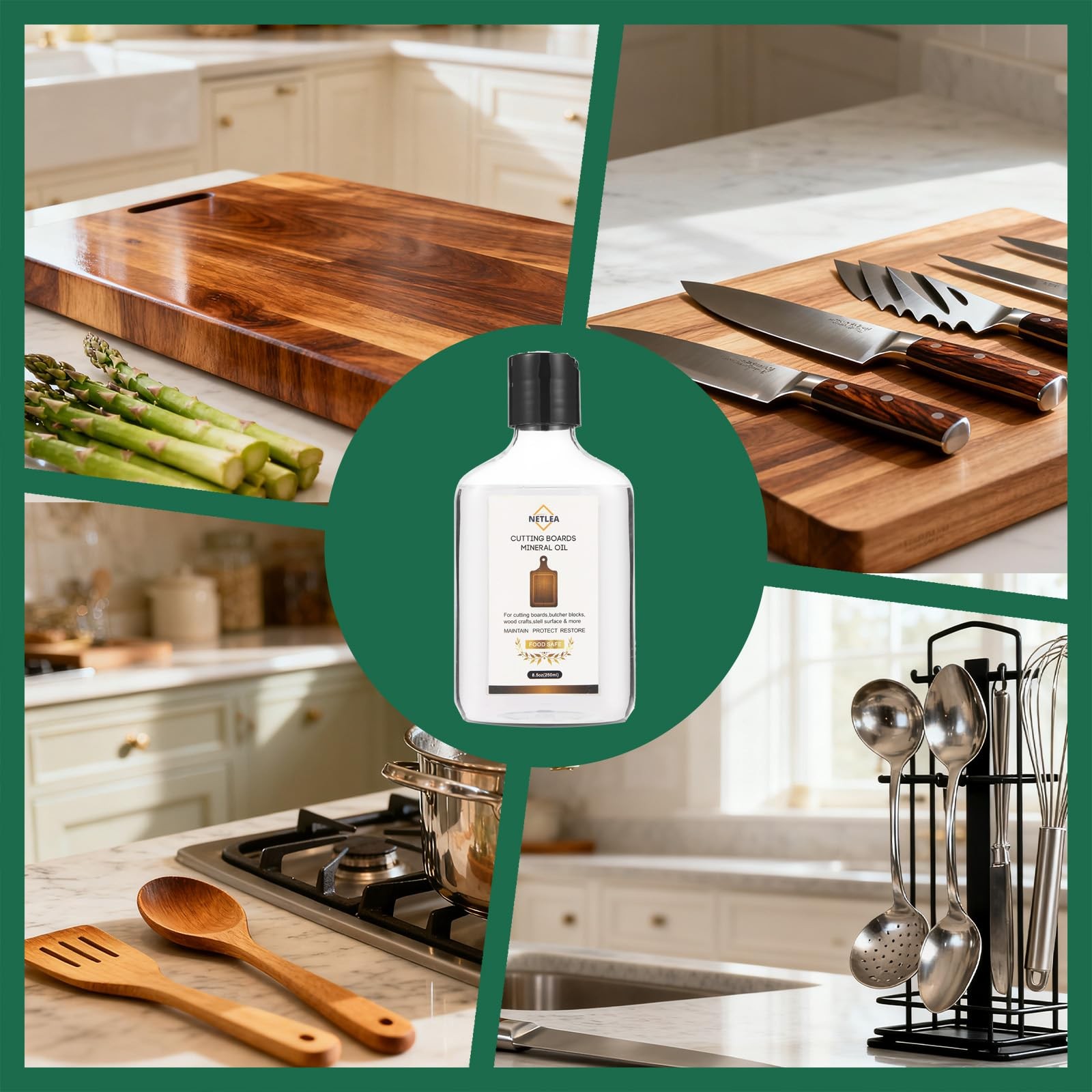 NetLea Mineral Oil for Cutting Boards,8.5oz Food Grade 8.5 Fl Oz (Pack of 1)