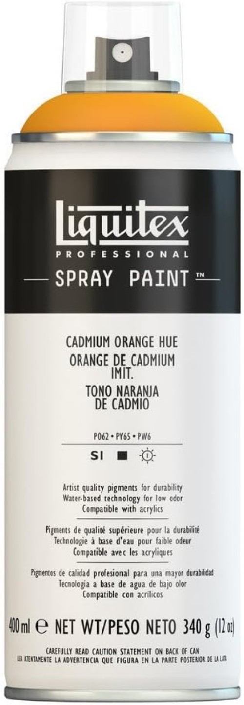 Professional Quality 12-Oz Cad Orange Acrylic Spray Paint for Artists