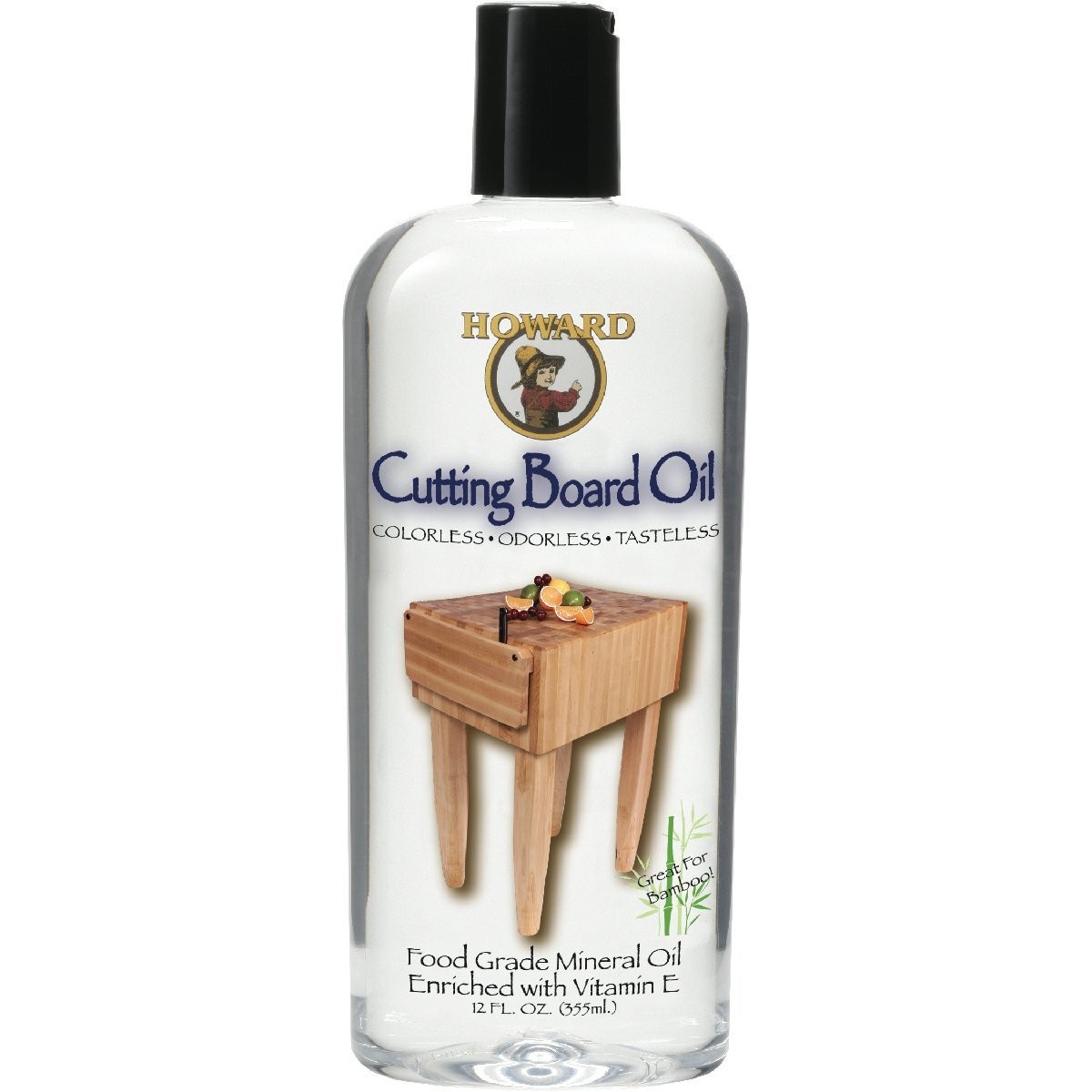 Howard Products Food Grade Mineral Oil for Wood Cutting 3″L x 1.9″W, Clear