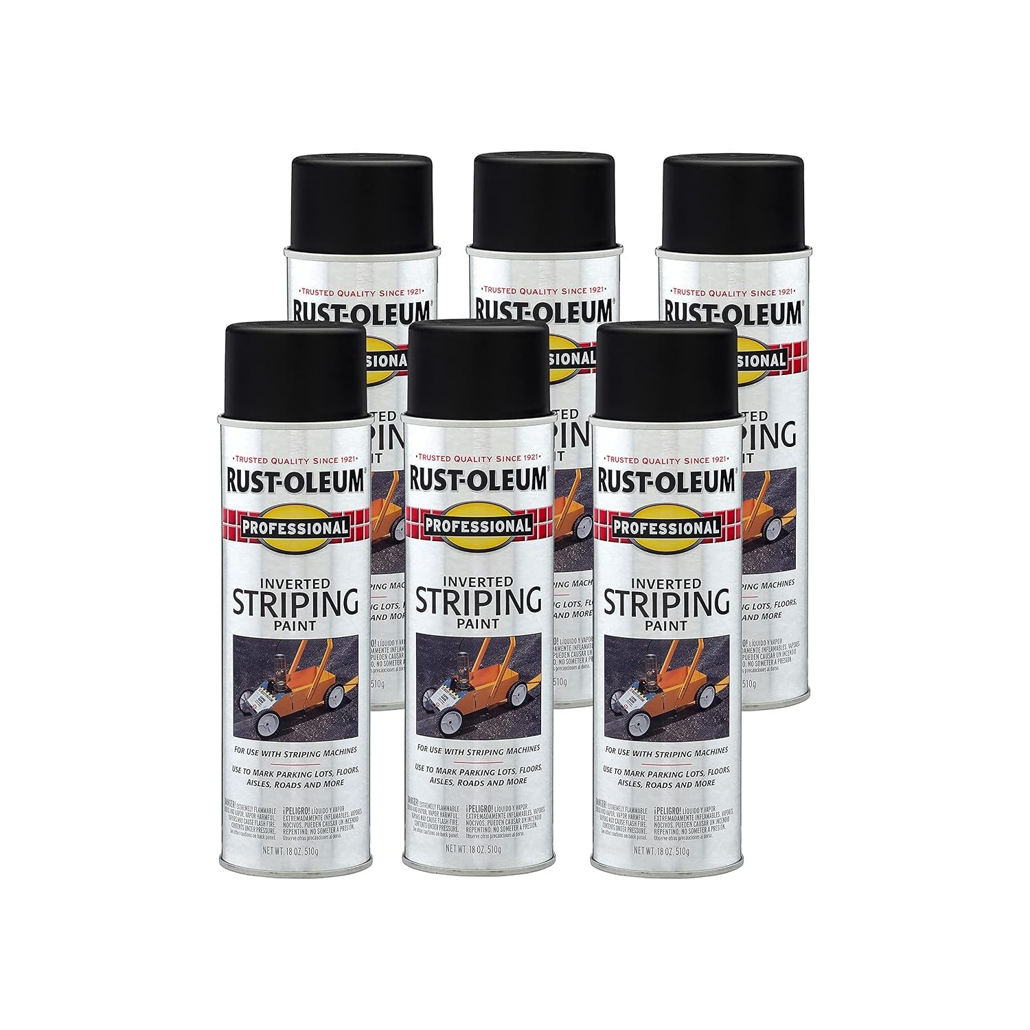 White Professional Inverted Striping Spray Paint 18 oz Rust Oleum Metal Spray