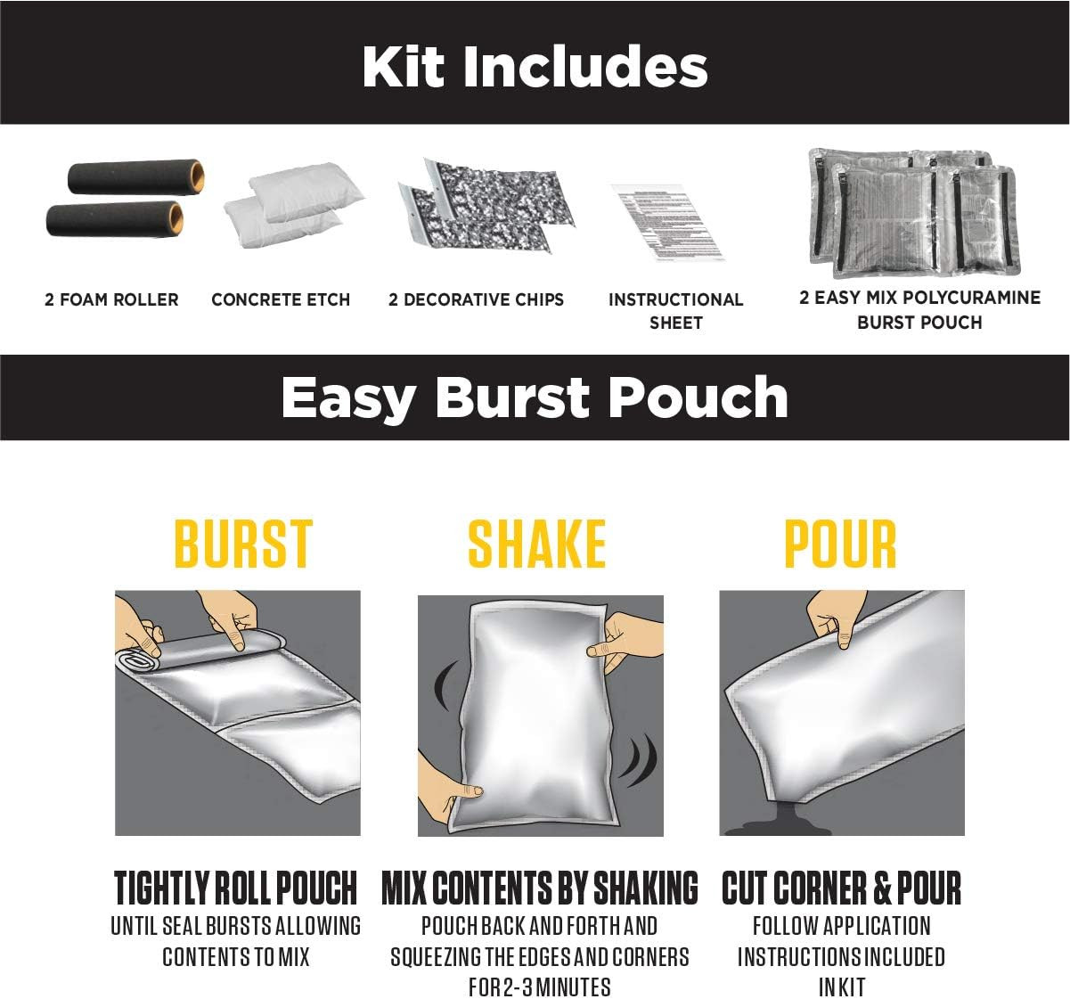 Rust Oleum RockSolid Polycuramine Garage Floor Coating 2.5 Car Gray Kit